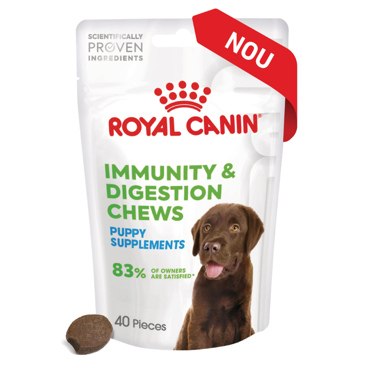 ROYAL CANIN Immunity & Digestion Chews Puppy Supplements, punguță recompense funcționale câini junior, sistem imunitar, sistem digestiv, 100g - poza 3
