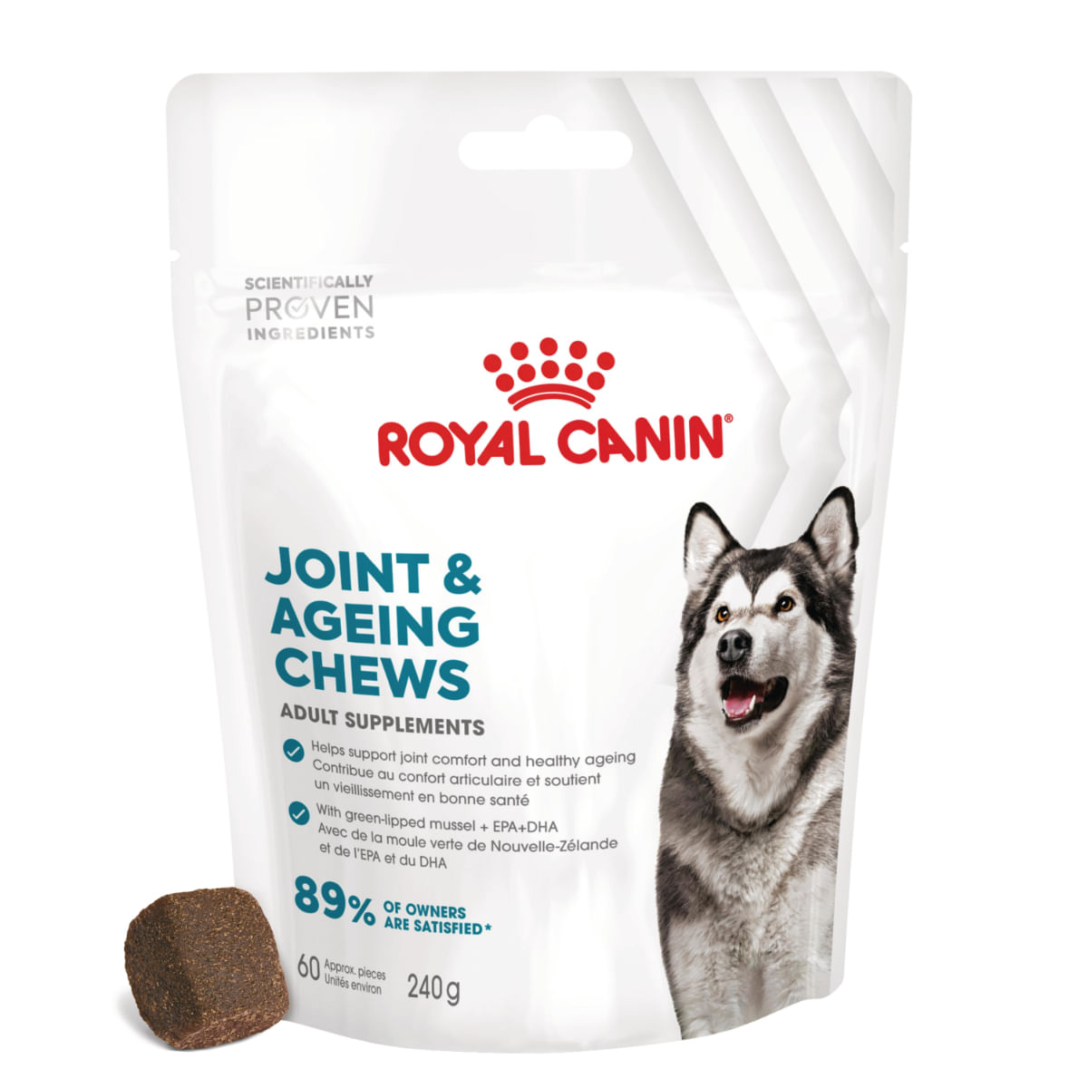 ROYAL CANIN Joint & Ageing Chews Adult Supplements, punguță recompense funcționale câini, sistem articular, 240g - poza 2