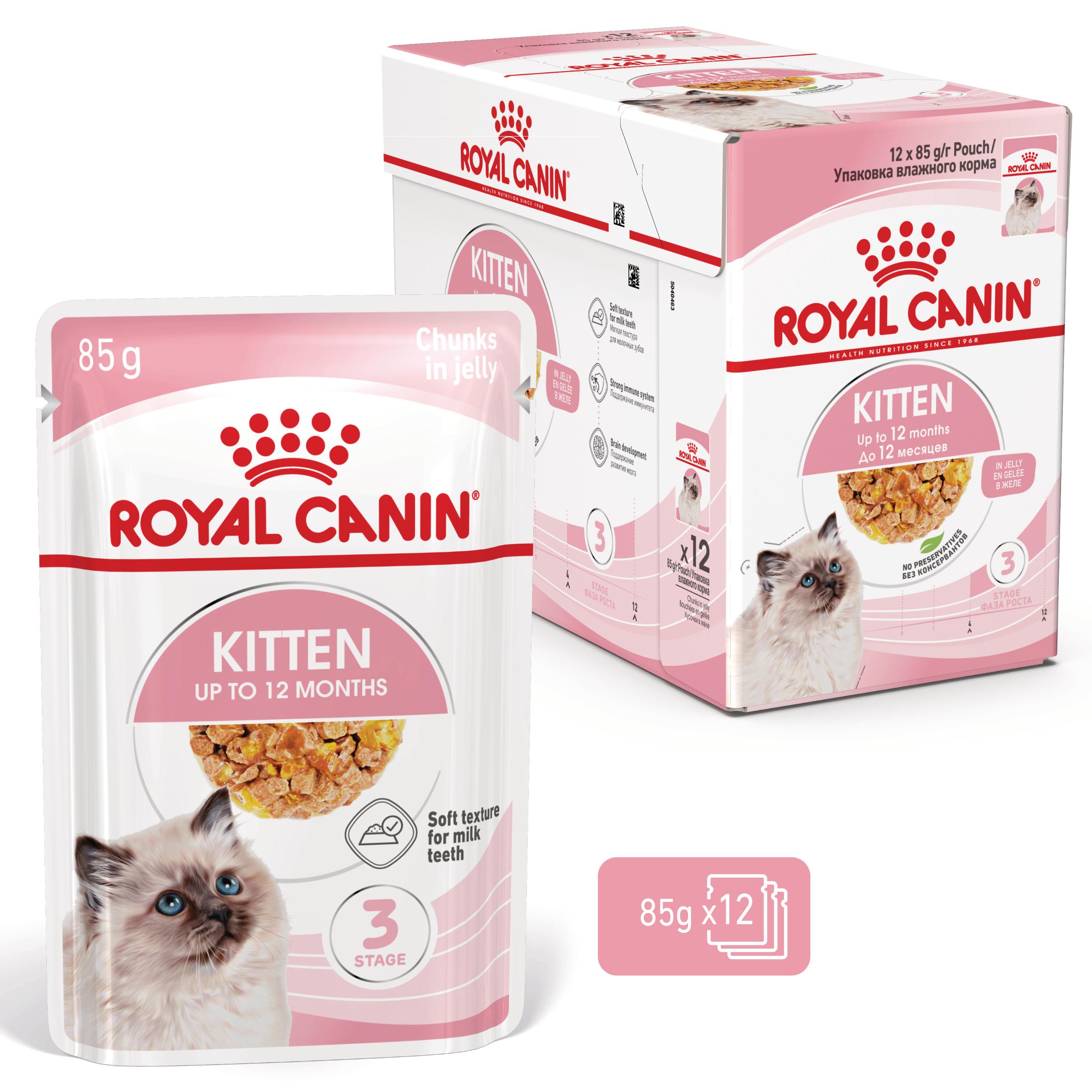 ROYAL CANIN Kitten, hrană umedă pisici, (în aspic), bax, 85g x 12buc - poza 2