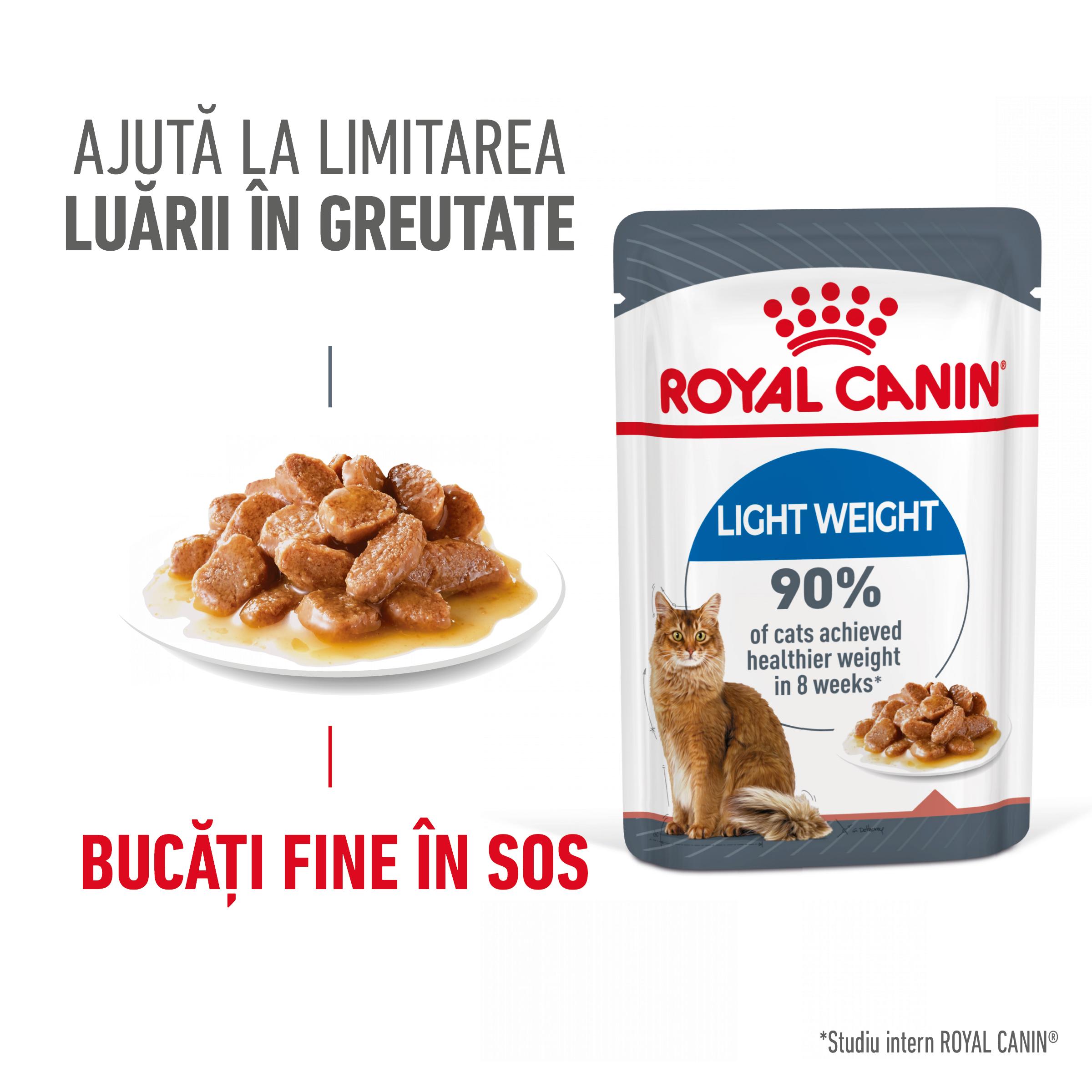 ROYAL CANIN Light Weight Care Adult, hrană umedă pisici, limitarea creșterii în greutate, (în sos), 85g - poza 2