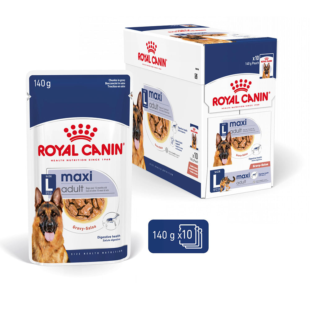 ROYAL CANIN Maxi Adult, hrană umedă câini, (în sos), bax, 140g x 10buc - poza 1