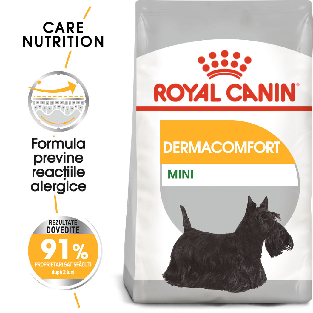 ROYAL CANIN Mini Dermacomfort, hrană uscată câini, prevenirea iritațiilor pielii, 3kg - poza 1