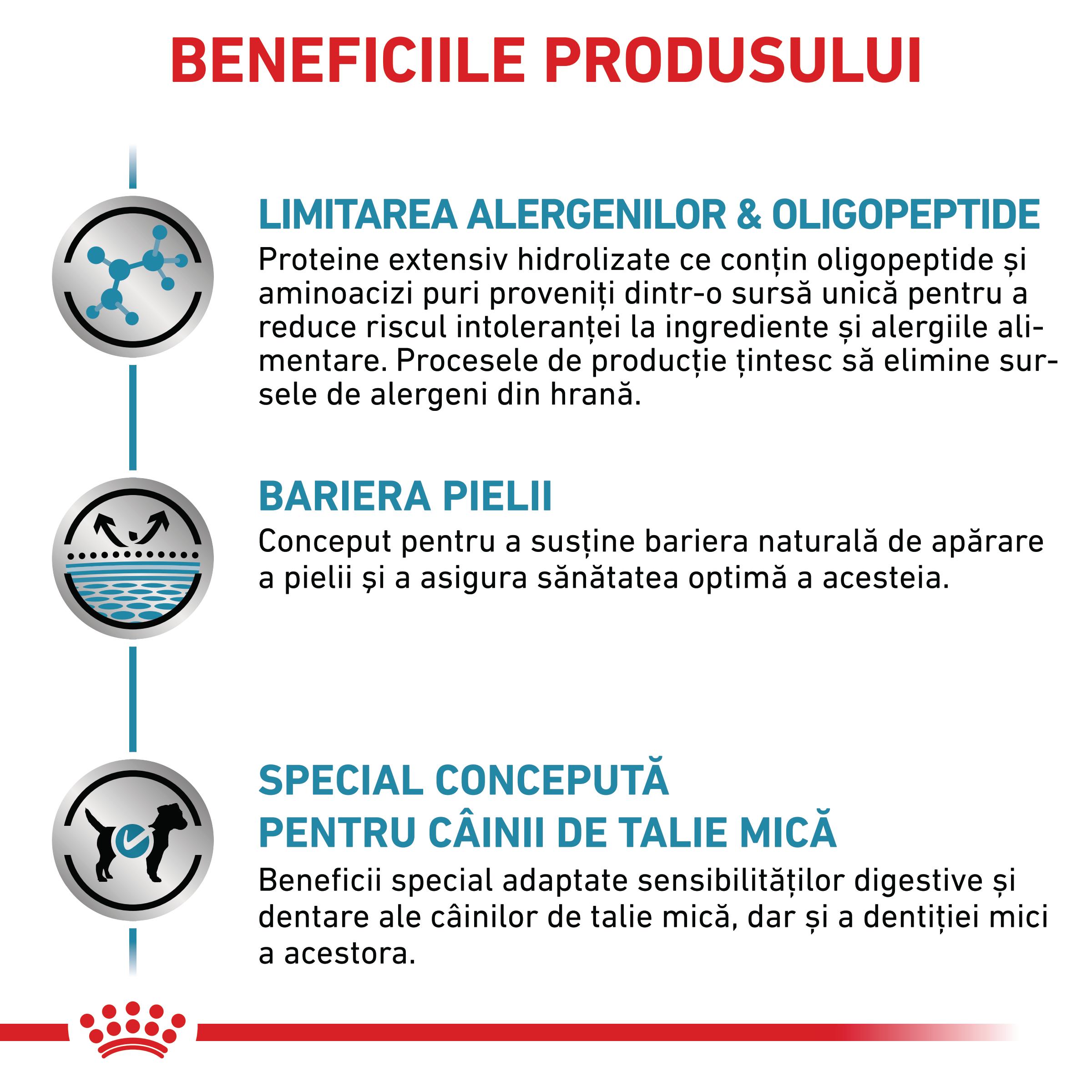 ROYAL CANIN VD Anallergenic Small Dog, XS-S, dietă veterinară, hrană uscată câini, alergii alimentare, 3kg - poza 4