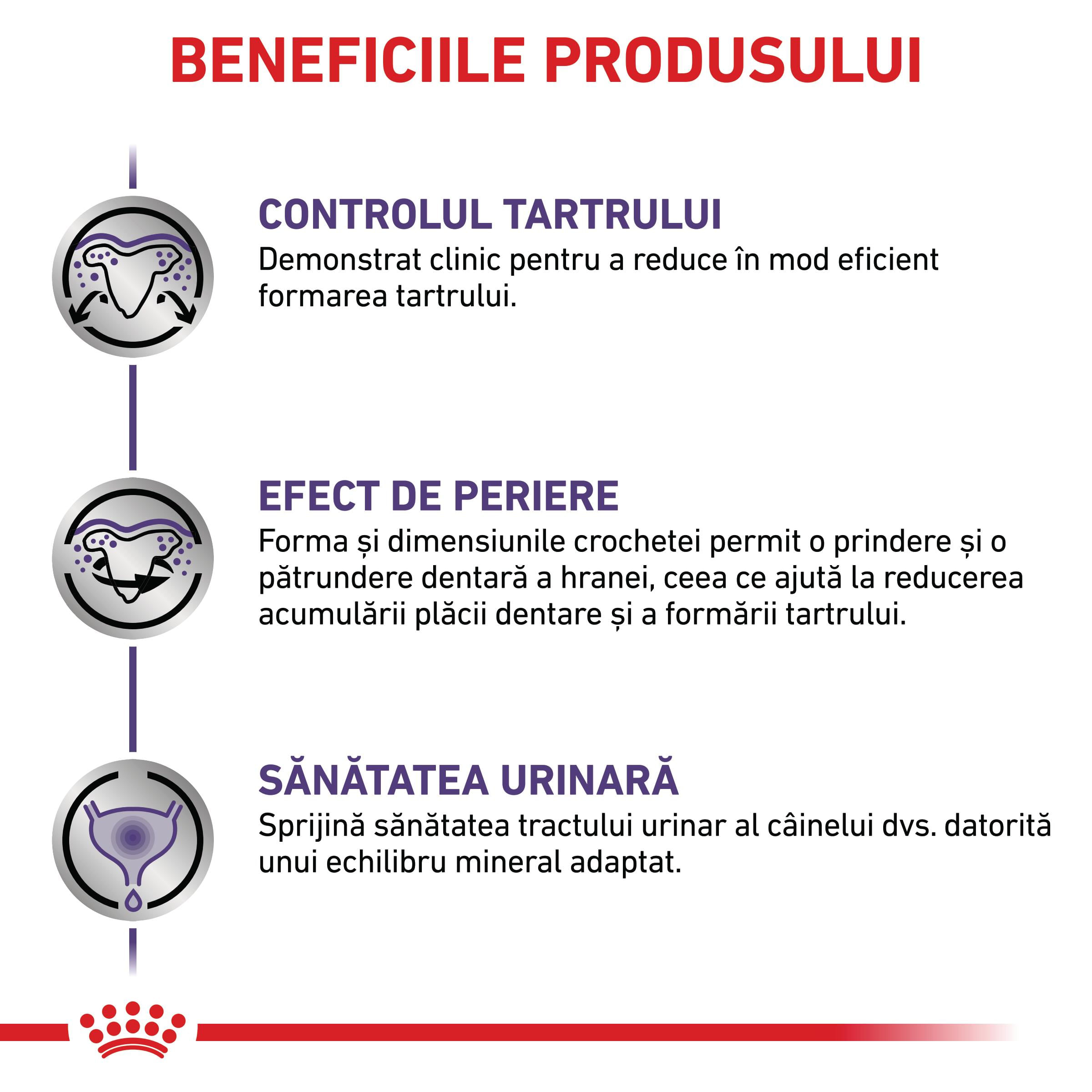 ROYAL CANIN VD Dental Small Dog, XS-S, dietă veterinară, hrană uscată câini, sensibilități dentare, 1.5kg - poza 4