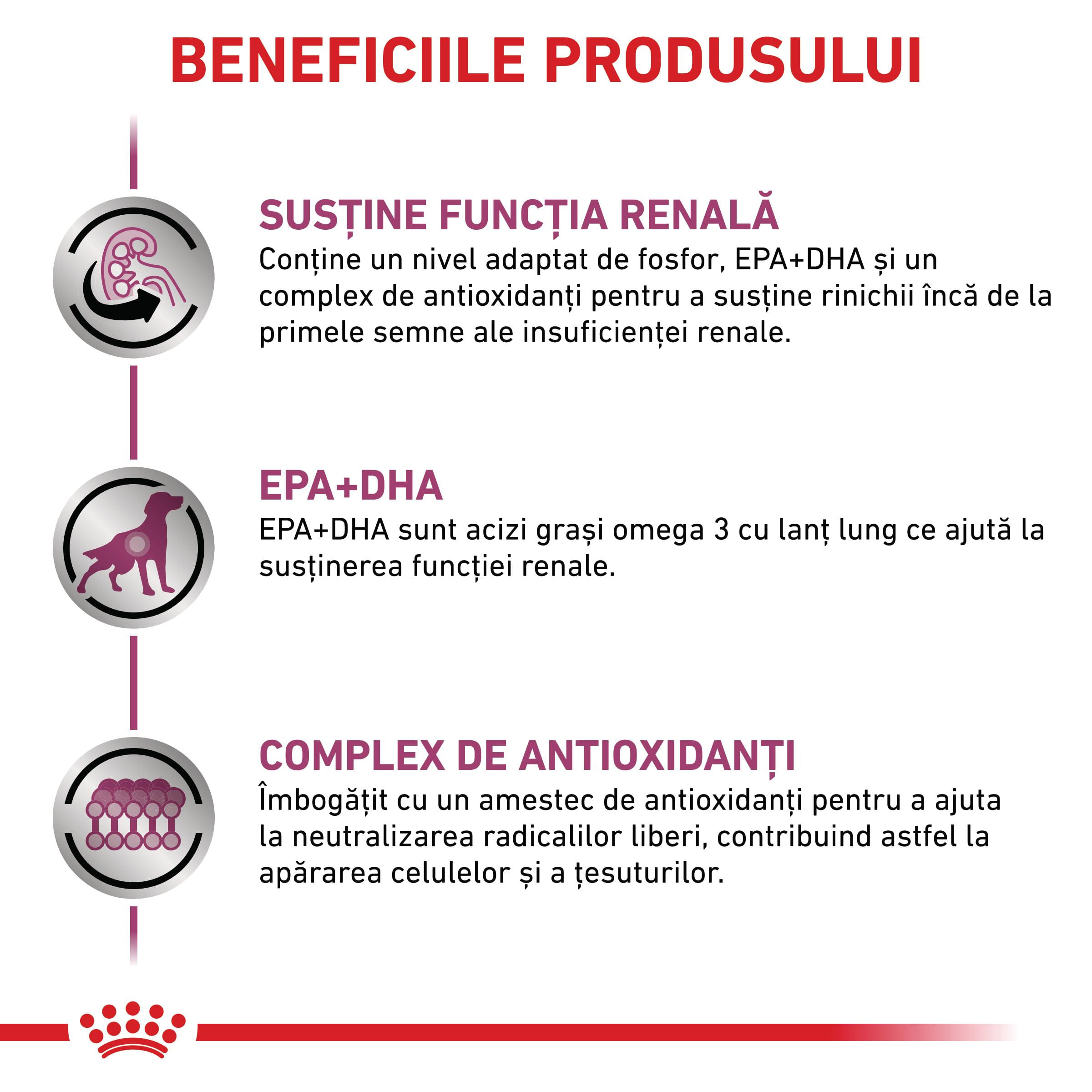 ROYAL CANIN VD Early Renal, XS-XL, dietă veterinară, plic hrană umedă câini, sistem renal, (în sos), bax, 100g x 12buc - poza 4