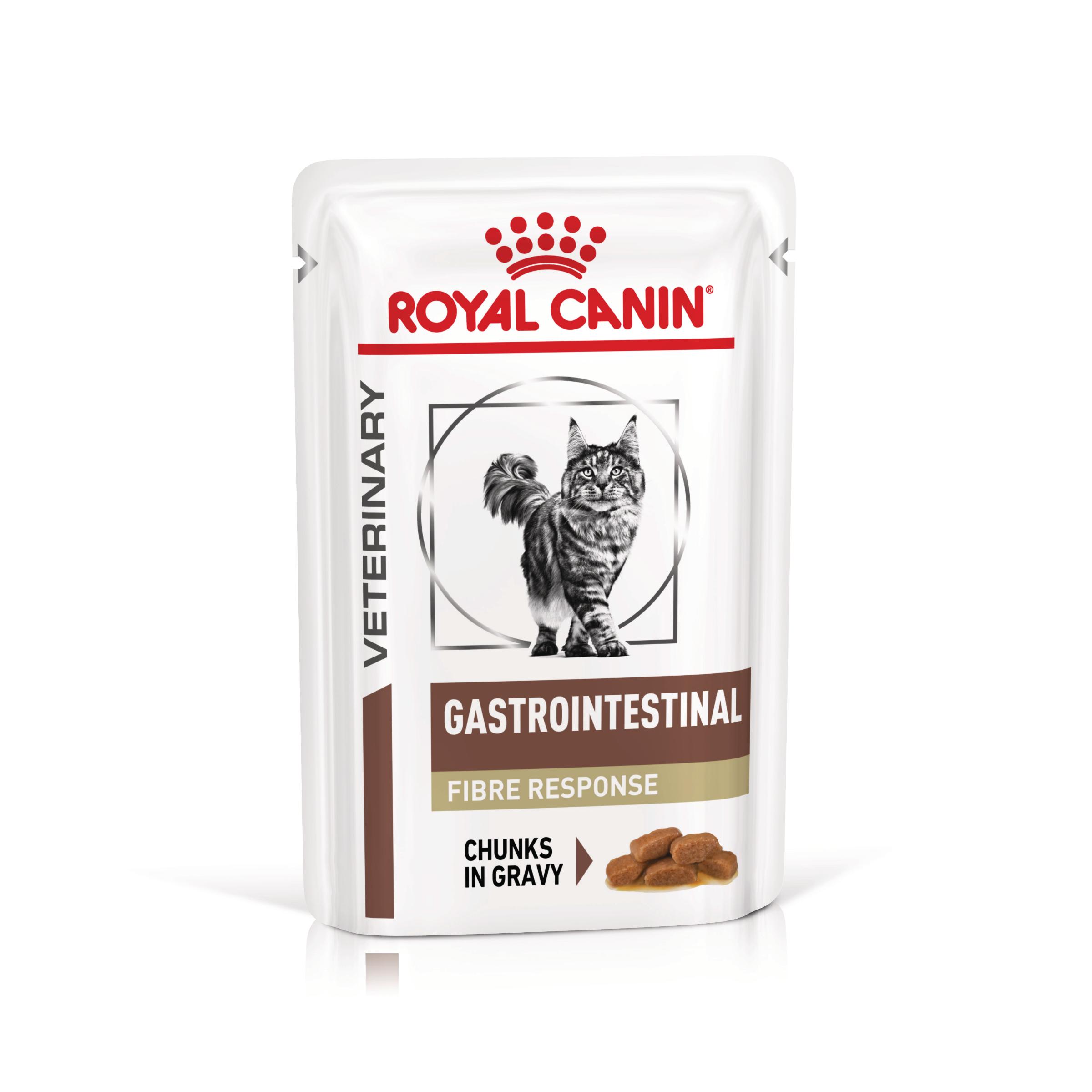 ROYAL CANIN VD Gastrointestinal Fibre Response, dietă veterinară, plic hrană umedă pisici, sistem digestiv, (în sos), bax, 85g x 12buc - poza 1