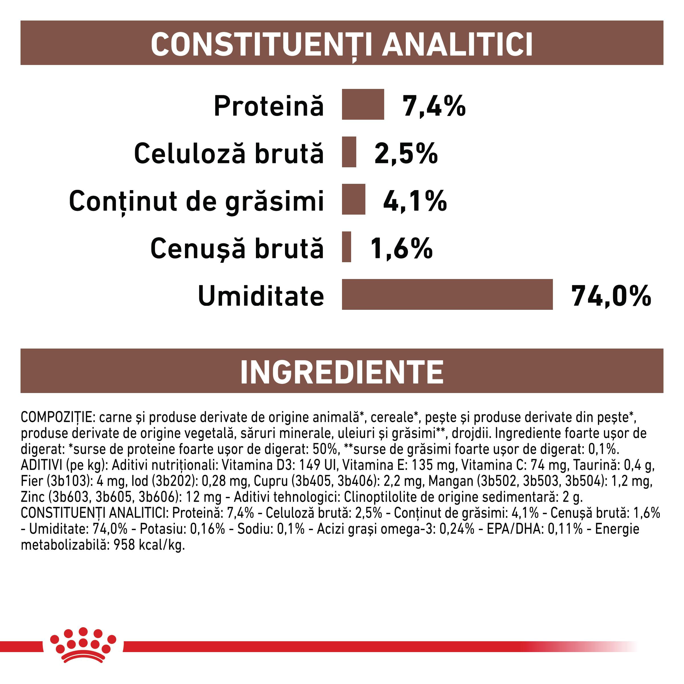 ROYAL CANIN VD Gastrointestinal High Fibre, XS-XL, dietă veterinară, conservă hrană umedă câini, sistem digestiv, (pate), 200g - poza 5