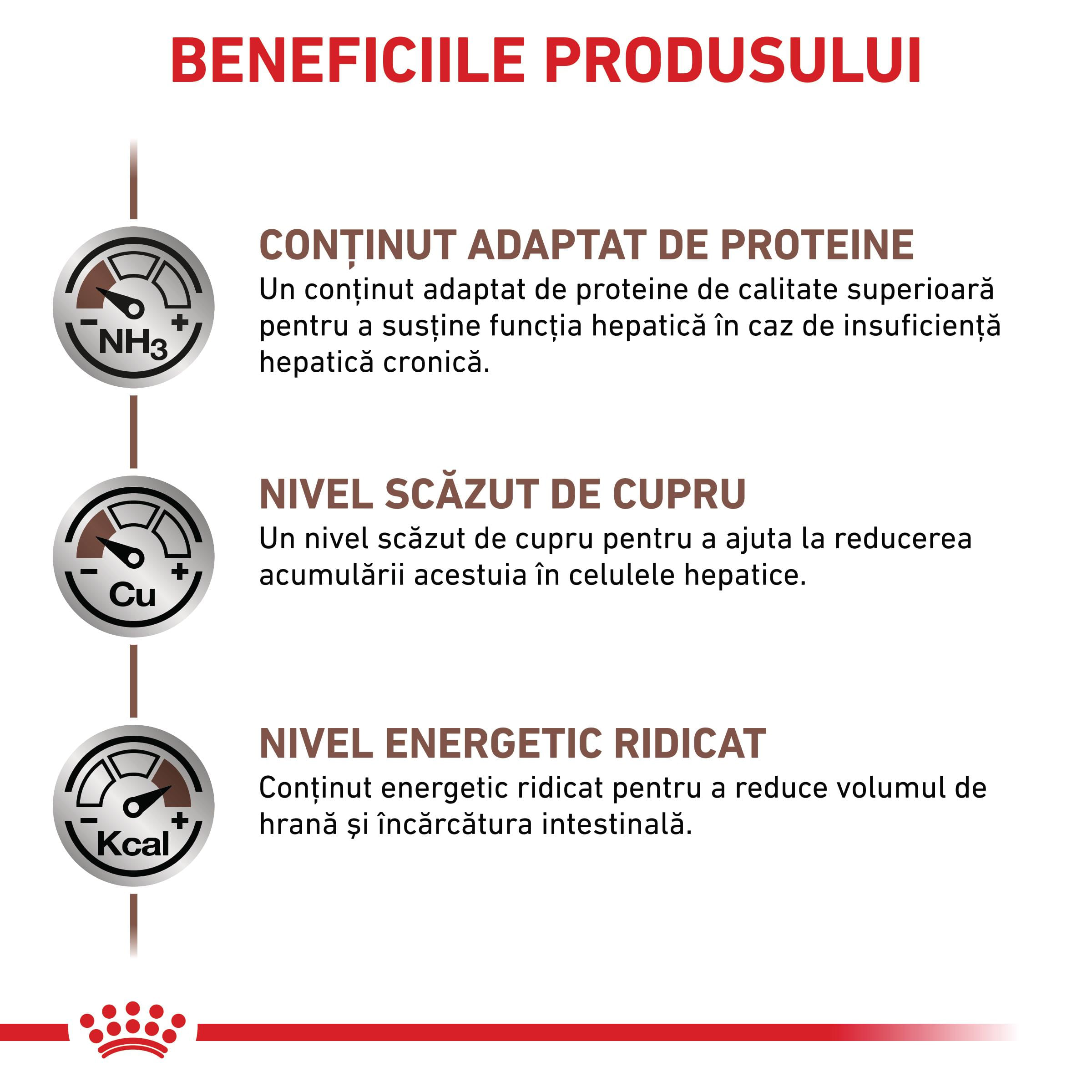 ROYAL CANIN VD Hepatic, XS-XL, dietă veterinară, conservă hrană umedă câini, suport hepatic, (pate), 420g - poza 3