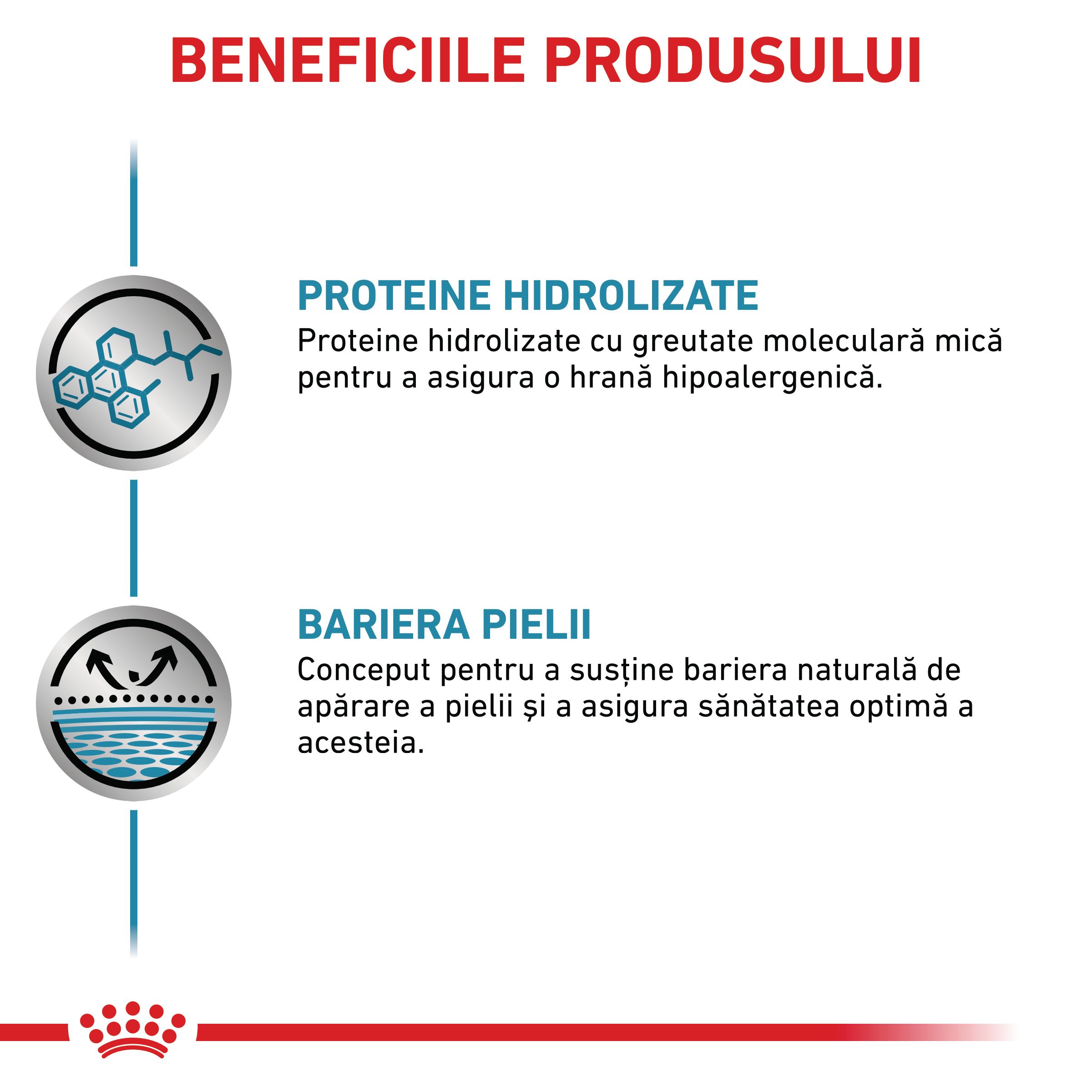 ROYAL CANIN VD Hypoallergenic, XS-XL, dietă veterinară, conservă hrană umedă câini, alergii alimentare (pate), 400g - poza 3