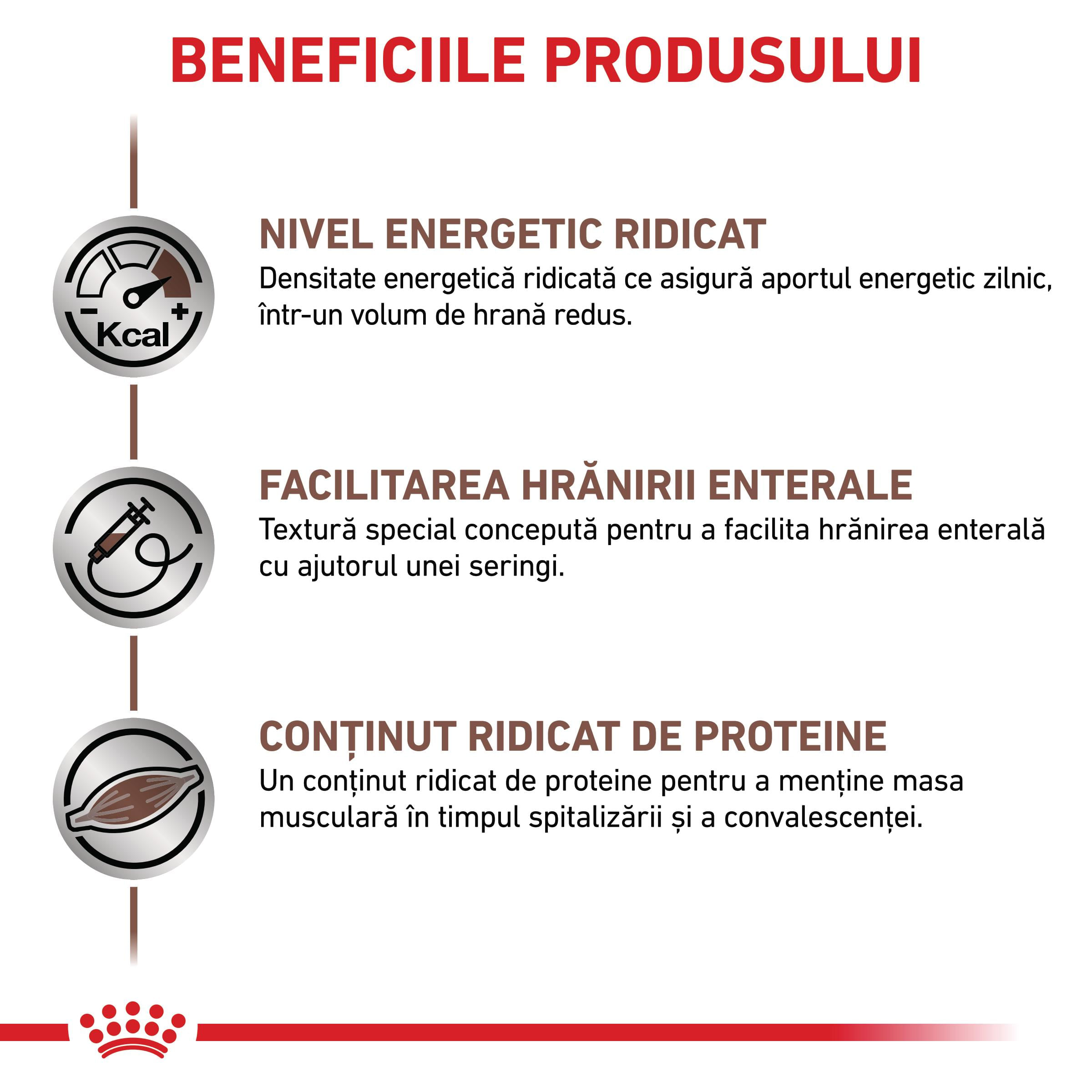 ROYAL CANIN VD Recovery Cat/Dog , XS-XL, dietă veterinară, conservă hrană umedă câini și pisici, convalescență, (mousse), 195g - poza 3