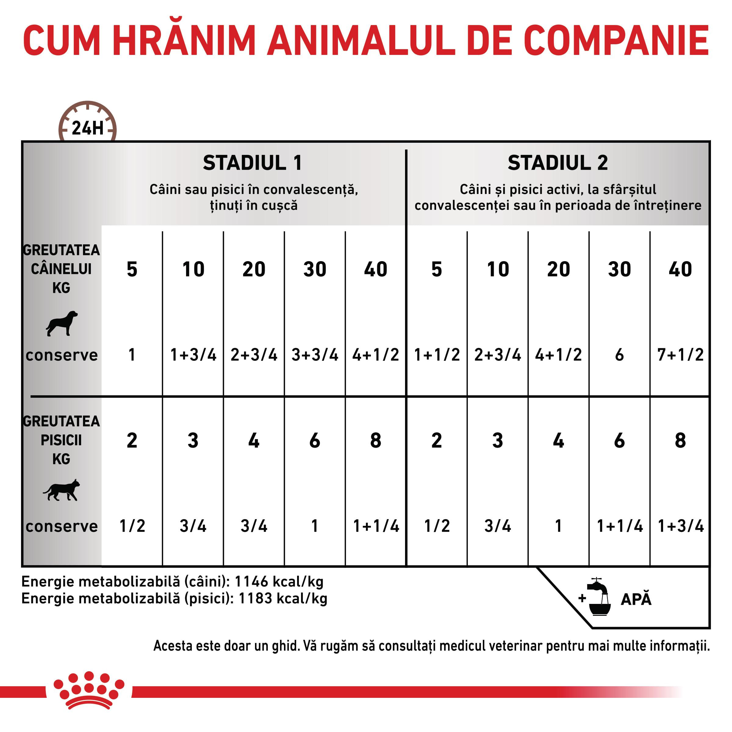 ROYAL CANIN VD Recovery Cat/Dog , XS-XL, dietă veterinară, conservă hrană umedă câini și pisici, convalescență, (mousse), 195g - poza 5