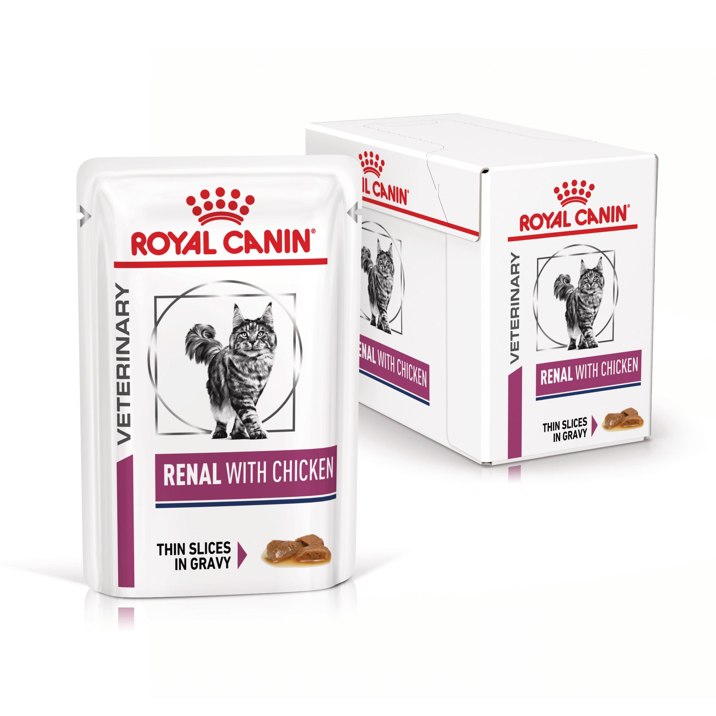 ROYAL CANIN VD Renal, Pui, dietă veterinară, plic hrană umedă pisici, sistem renal, (în sos), bax, 85g x 12buc - poza 3