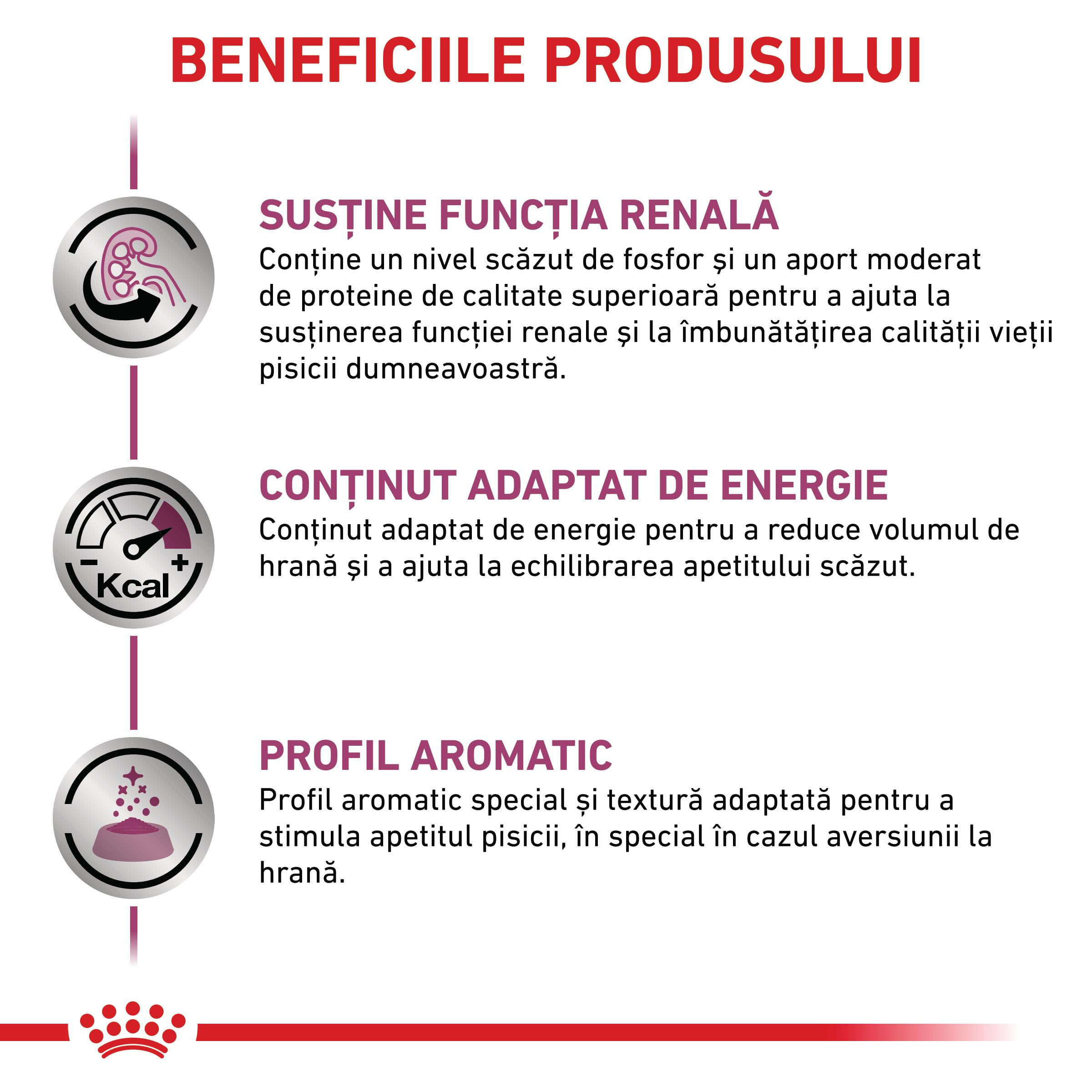 ROYAL CANIN VD Renal, Pui, dietă veterinară, plic hrană umedă pisici, sistem renal, (în sos), bax, 85g x 12buc - poza 4
