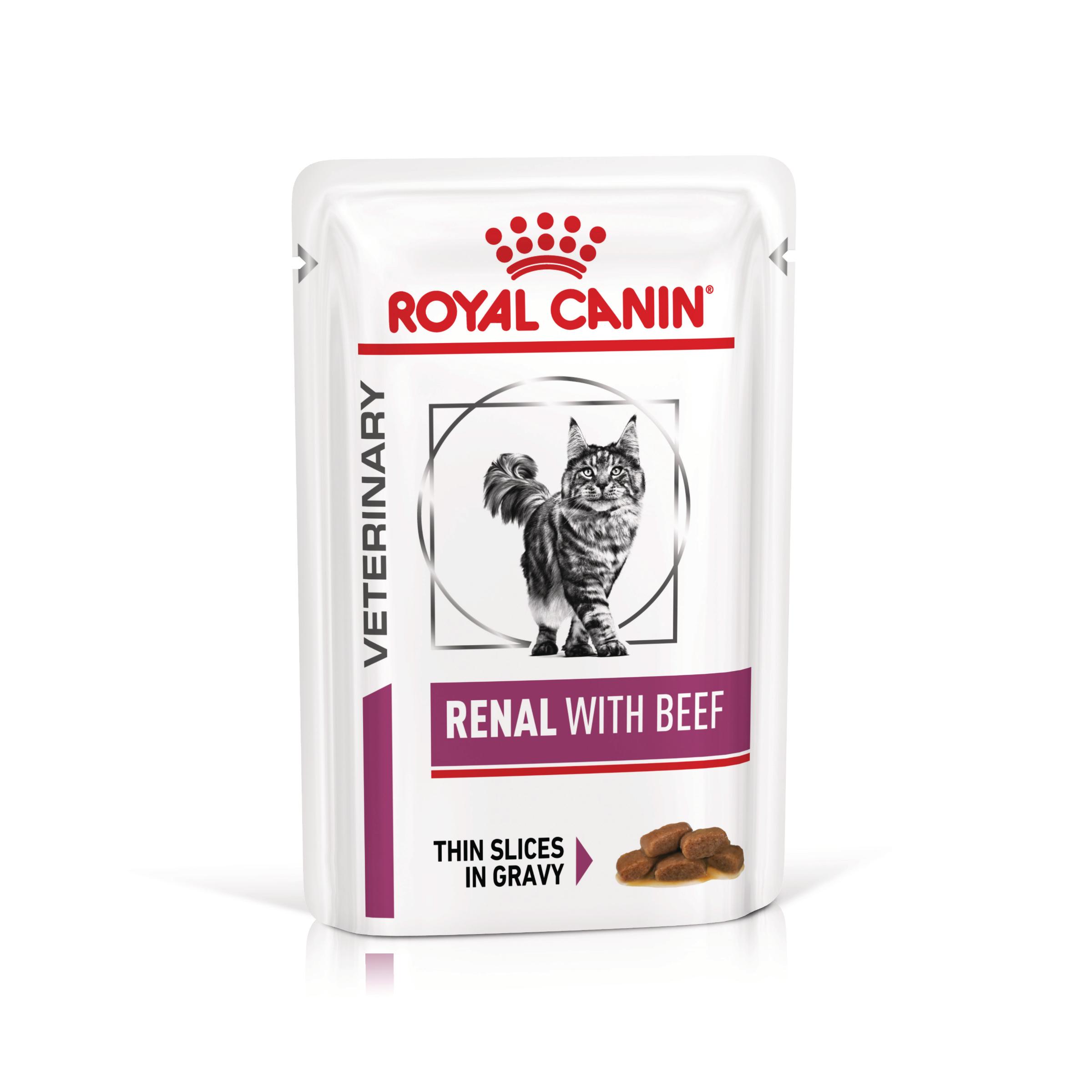 ROYAL CANIN VD Renal, Vită, dietă veterinară, plic hrană umedă pisici, sistem renal, (în sos), bax, 85g x 12buc - poza 2