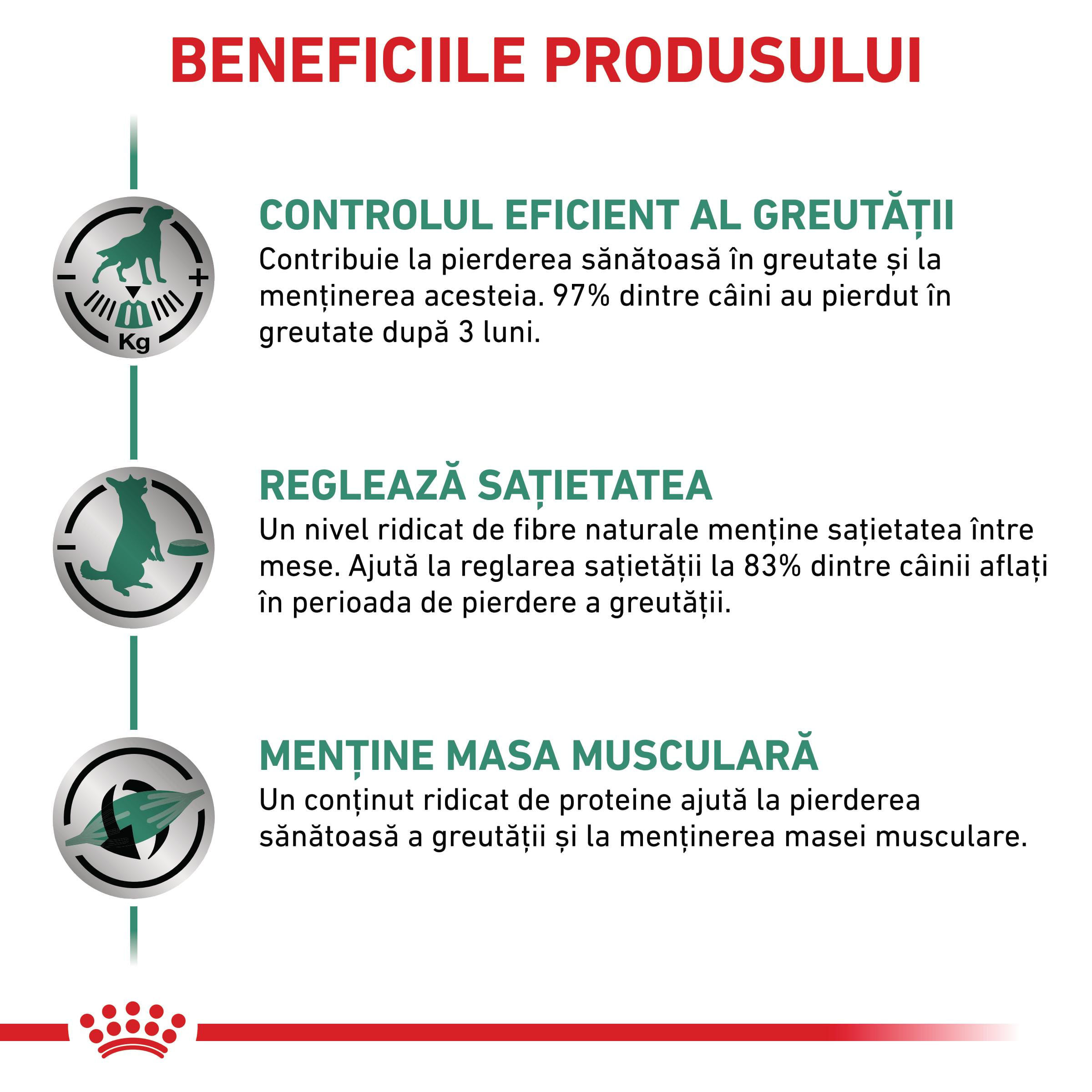 ROYAL CANIN VD Satiety, XS-XL, dietă veterinară, hrană uscată câini, obezitate, 1.5kg - poza 4