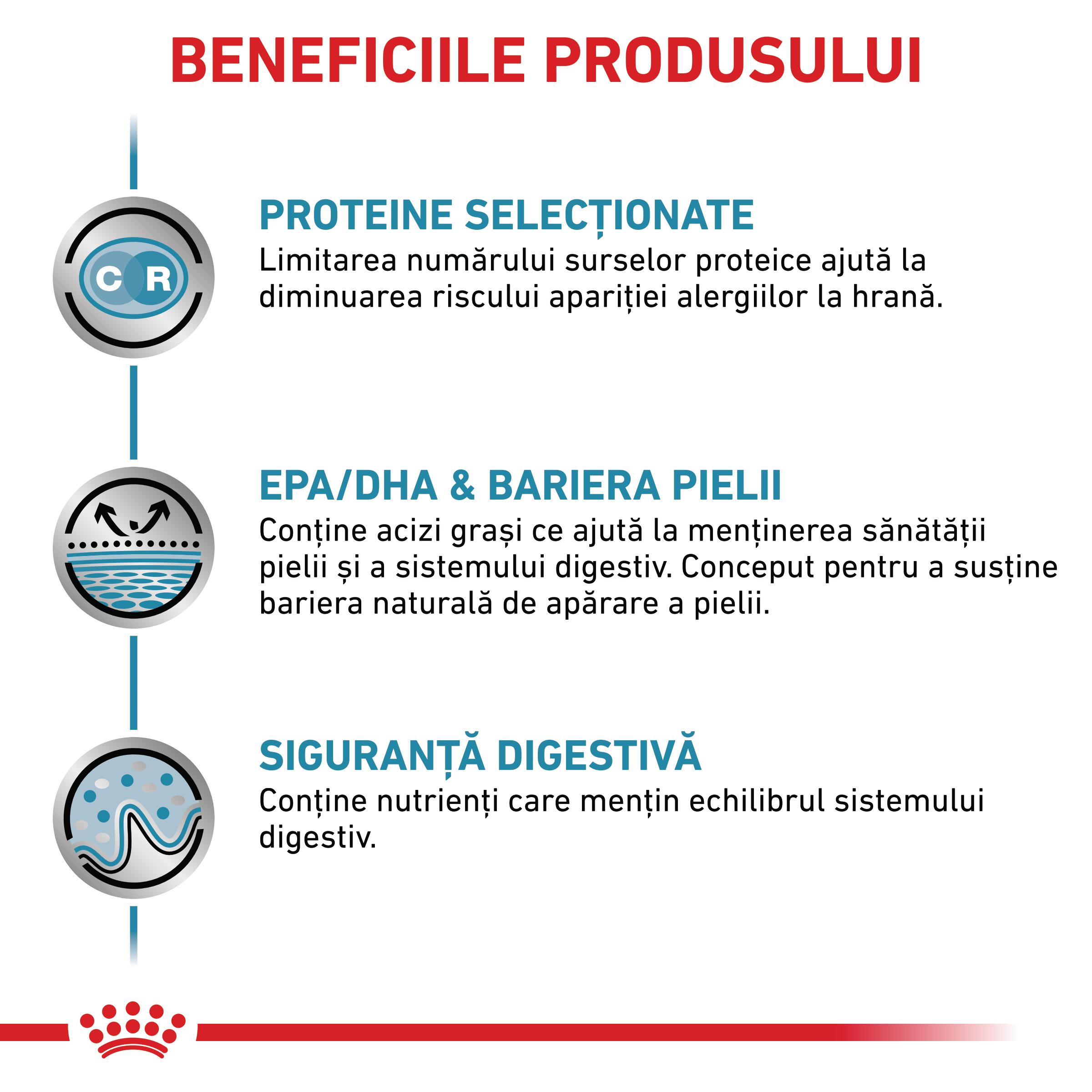 ROYAL CANIN VD Sensitivity Control Pui & Orez, XS-XL, dietă veterinară, conservă hrană umedă câini, afecțiuni dermatologice, (pate), 410g - poza 3