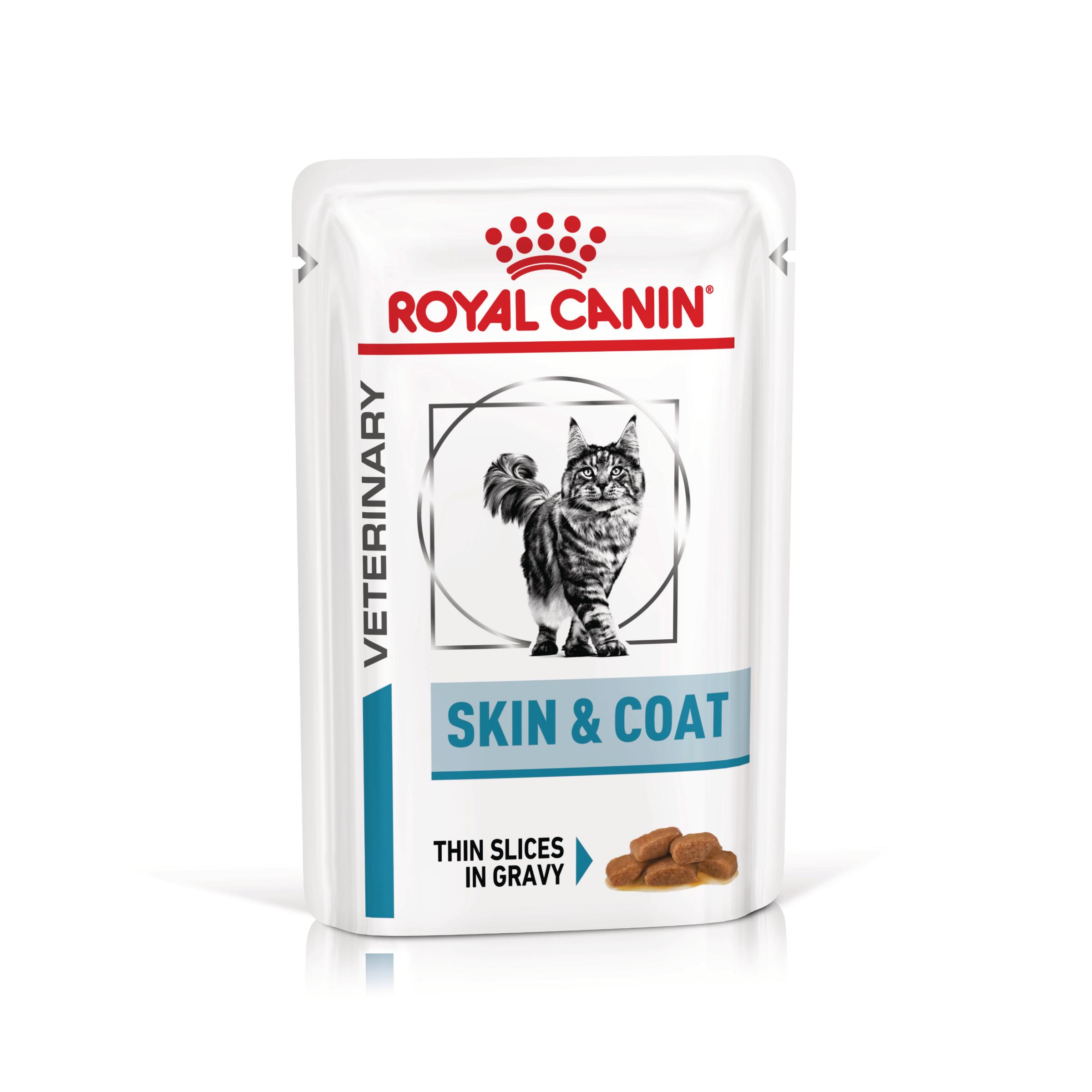 ROYAL CANIN VD Skin&Coat, dietă veterinară, plic hrană umedă pisici, afecțiuni dermatologice, (în sos), bax, 85g x 12buc - poza 2