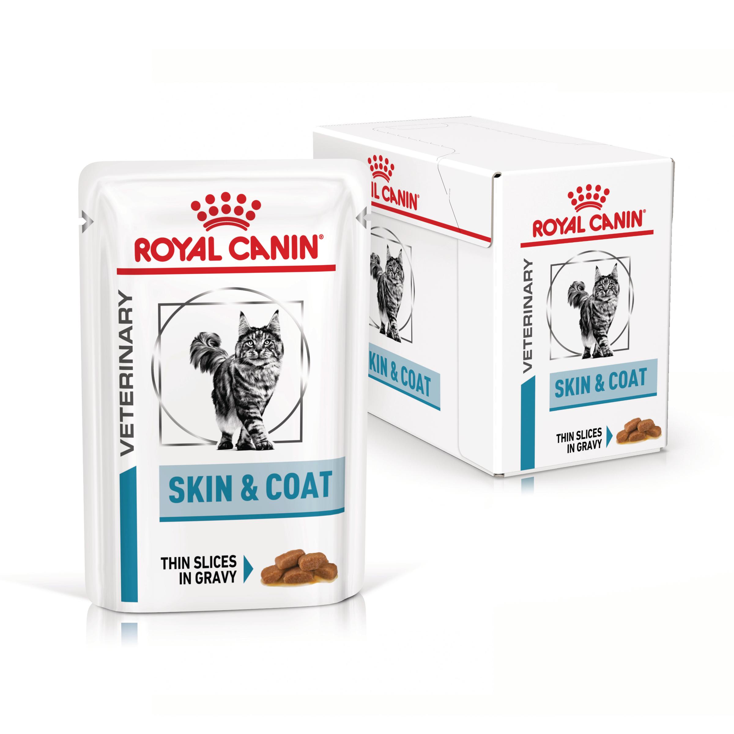 ROYAL CANIN VD Skin&Coat, dietă veterinară, plic hrană umedă pisici, afecțiuni dermatologice, (în sos), bax, 85g x 12buc - poza 3