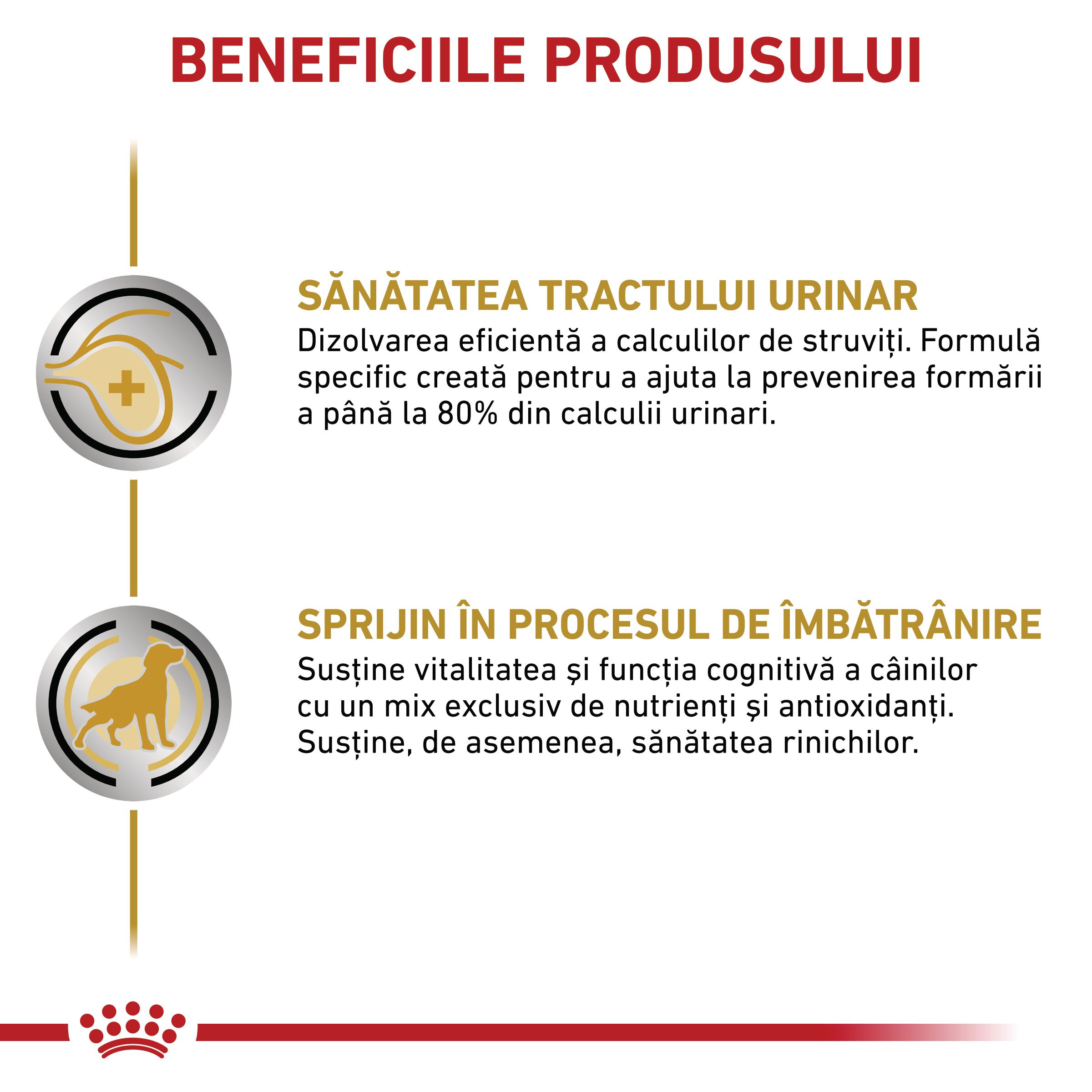 ROYAL CANIN VD Urinary S/O Ageing 7+, S-XL, dietă veterinară, hrană uscată câini senior, sistem urinar, 8kg - poza 4