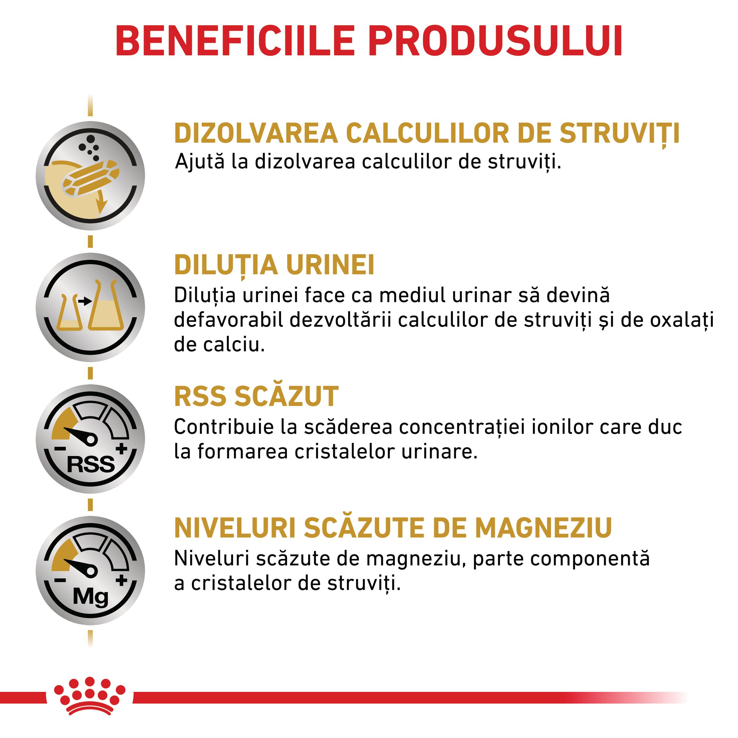 ROYAL CANIN VD Urinary S/O, dietă veterinară, hrană uscată pisici, sistem urinar, 400g - poza 4