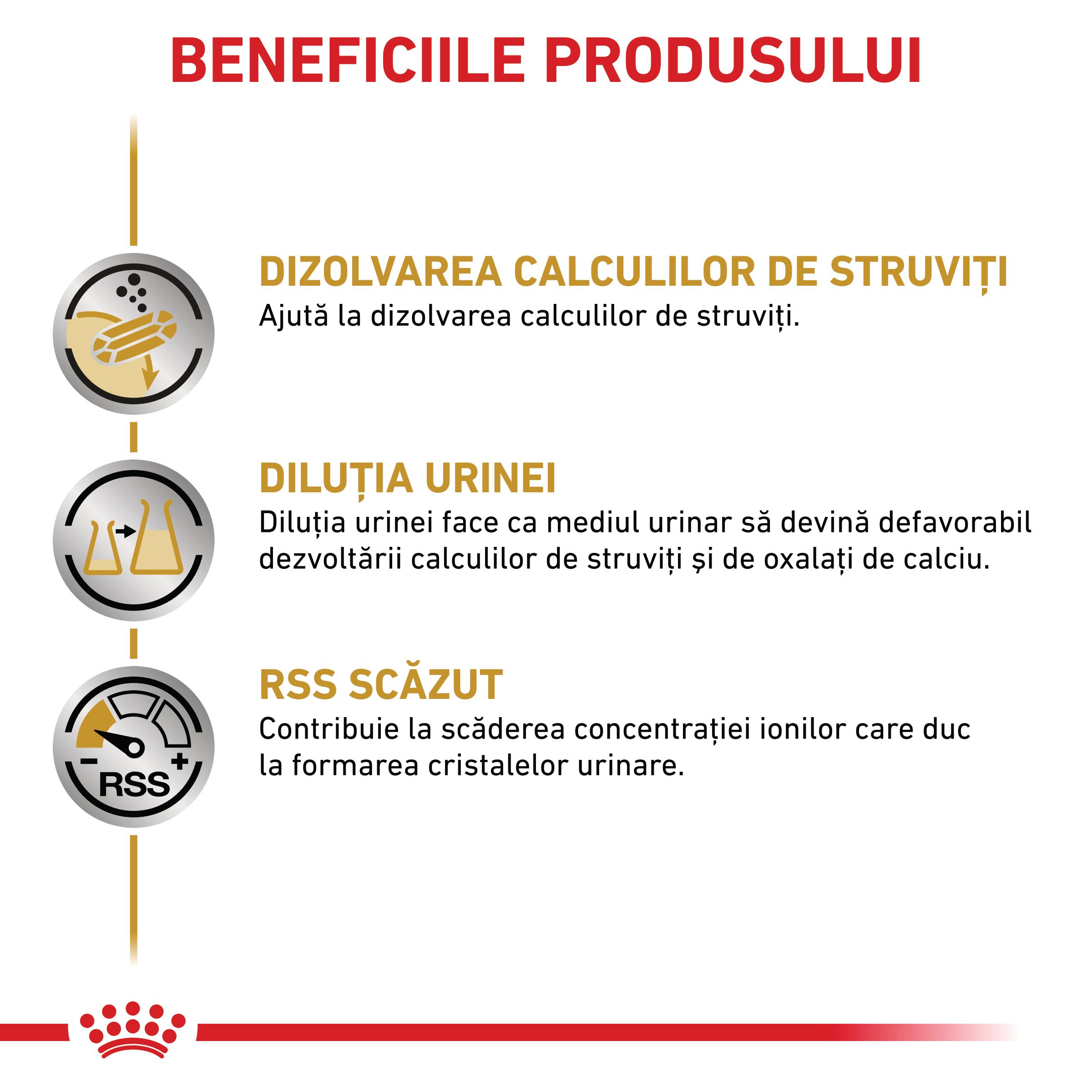 ROYAL CANIN VD Urinary S/O, XS-XL, dietă veterinară, conservă hrană umedă câini, sistem urinar, (pate), 410g - poza 3