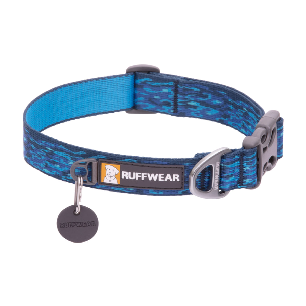 RUFFWEAR Flat Out, zgardă bandă câini, ajustabilă RUFFWEAR Flat Out Oceanic Distortion, zgardă bandă câini, ajustabilă, albastru, M(36-51 x 2.5cm) - poza 2