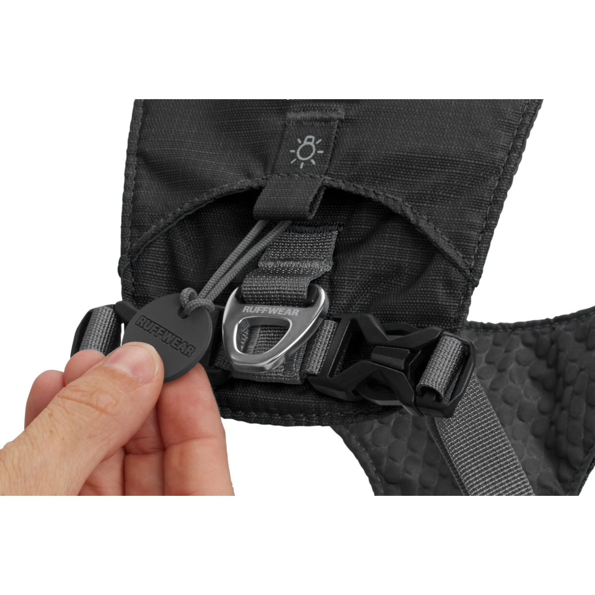 RUFFWEAR Hi & Light, ham prindere spate câini, ajustabil, reflectorizant RUFFWEAR Hi & Light Twilight Gray, ham prindere spate câini, ajustabil, reflectorizant, gri, L-XL(81-107cm) - poza 5