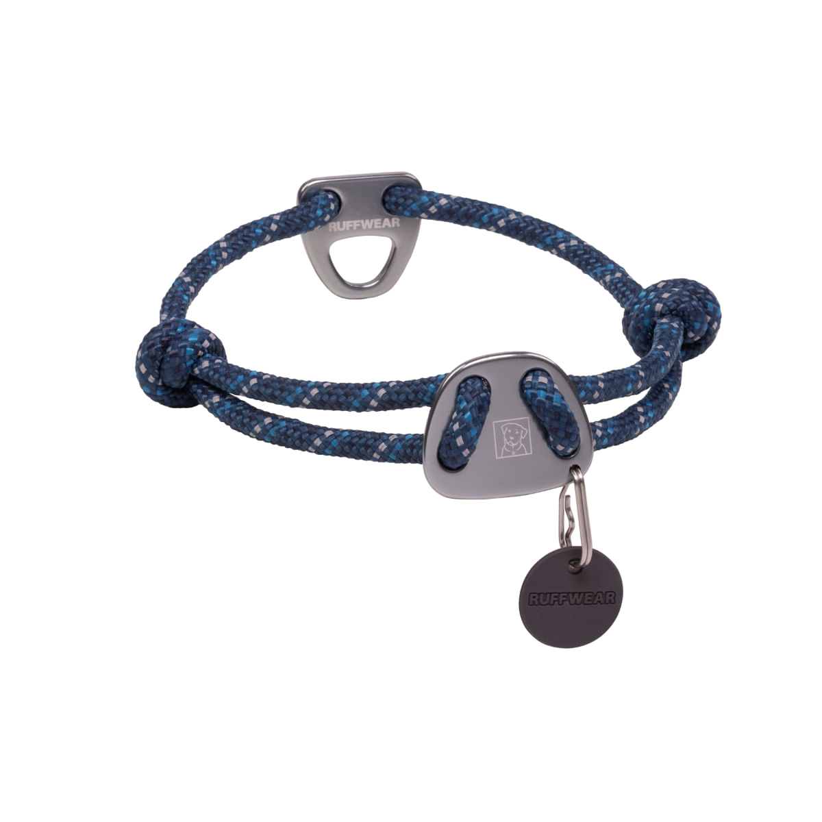 RUFFWEAR Knot a Collar, zgardă cordelină sport câini, ajustabilă, reflectorizantă RUFFWEAR Knot a Collar Blue Moon, zgardă cordelină sport câini, ajustabilă, reflectorizantă, albastru, L(51-66 x 0.7cm) - poza 2