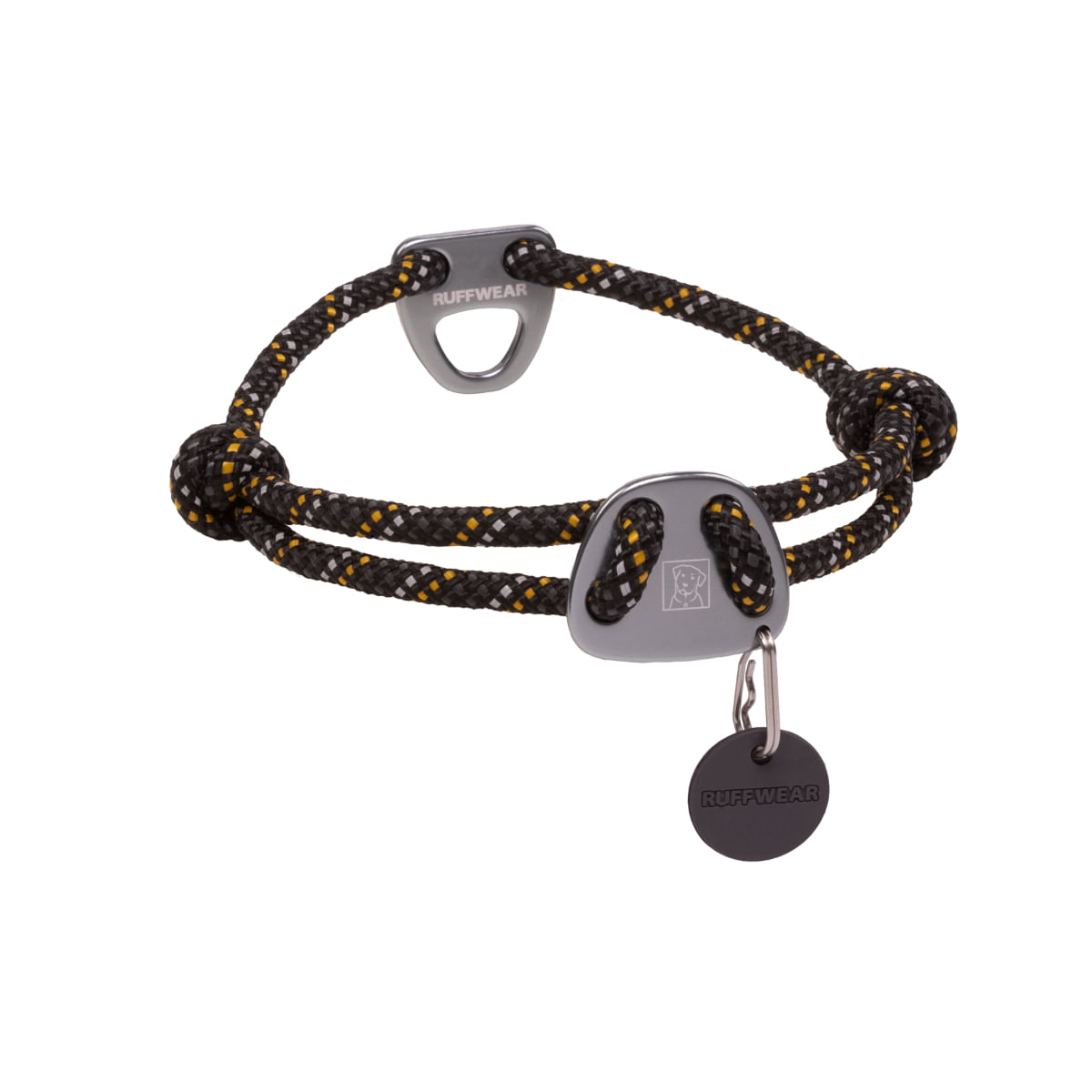 RUFFWEAR Knot a Collar, zgardă cordelină sport câini, ajustabilă, reflectorizantă RUFFWEAR Knot a Collar Obsidian Black, zgardă cordelină sport câini, ajustabilă, reflectorizantă, negru, M(36-51 x 0.7cm) - poza 1