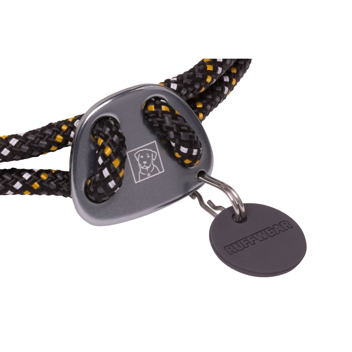 RUFFWEAR Knot a Collar, zgardă cordelină sport câini, ajustabilă, reflectorizantă RUFFWEAR Knot a Collar Obsidian Black, zgardă cordelină sport câini, ajustabilă, reflectorizantă, negru, M(36-51 x 0.7cm) - poza 3