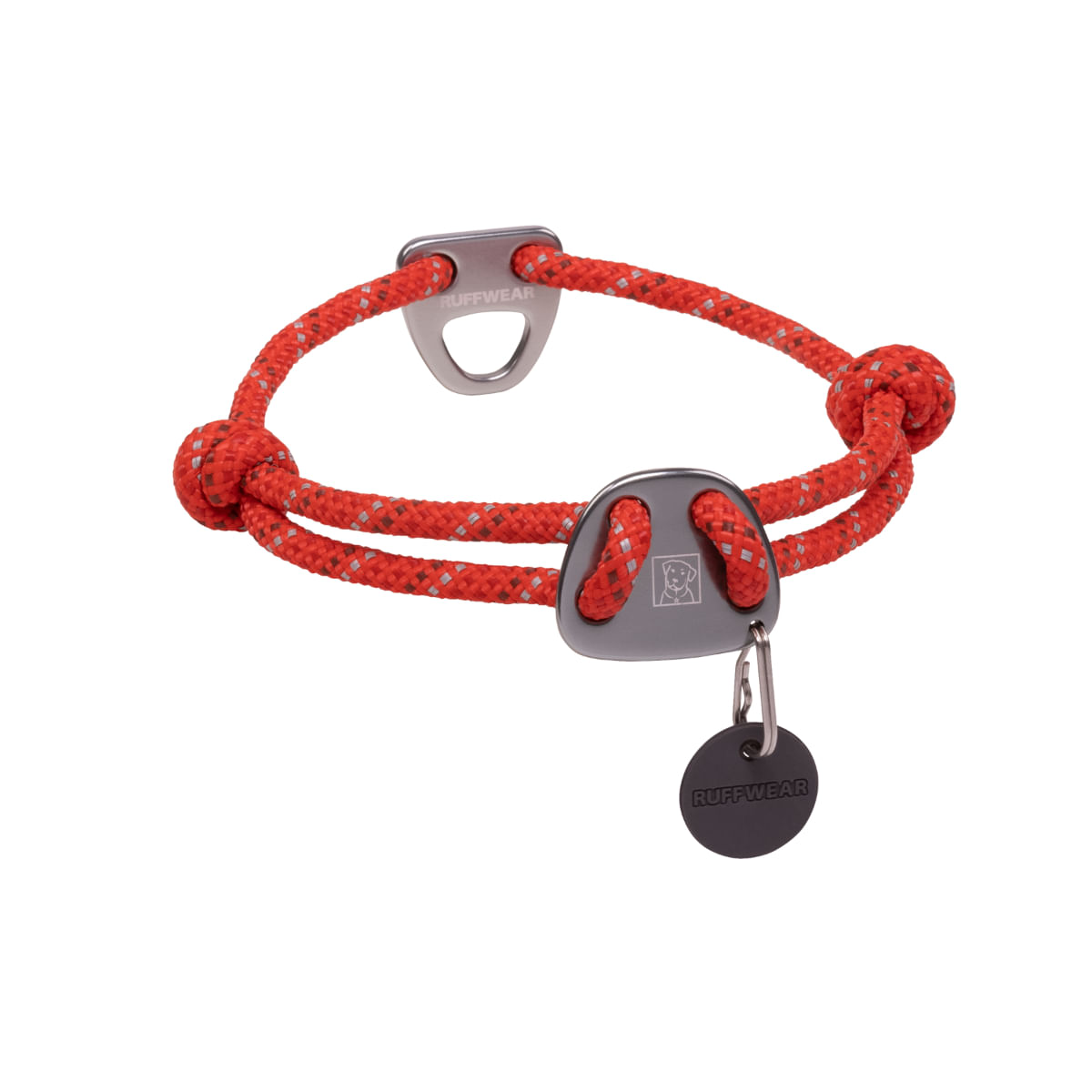 RUFFWEAR Knot a Collar, zgardă cordelină sport câini, ajustabilă, reflectorizantă RUFFWEAR Knot a Collar Red Sumac, zgardă cordelină sport câini, ajustabilă, reflectorizantă, roșu, M(36-51 x 0.7cm) - poza 1