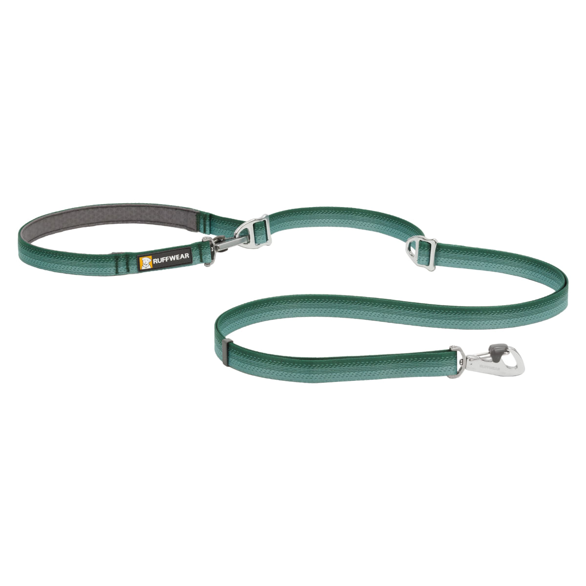 RUFFWEAR Switchbak, lesă bandă multifuncțională cu 2 carabine sport câini, ajustabilă RUFFWEAR Switchbak River Rock Green, lesă bandă multifuncțională cu 2 carabine sport câini, ajustabilă, verde, XS-XL(2.1m x 2cm) - poza 1