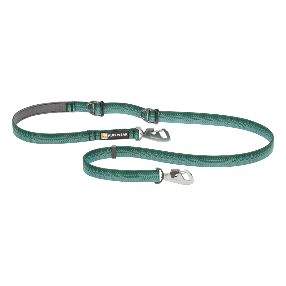 RUFFWEAR Switchbak, lesă bandă multifuncțională cu 2 carabine sport câini, ajustabilă RUFFWEAR Switchbak River Rock Green, lesă bandă multifuncțională cu 2 carabine sport câini, ajustabilă, verde, XS-XL(2.1m x 2cm) - poza 3