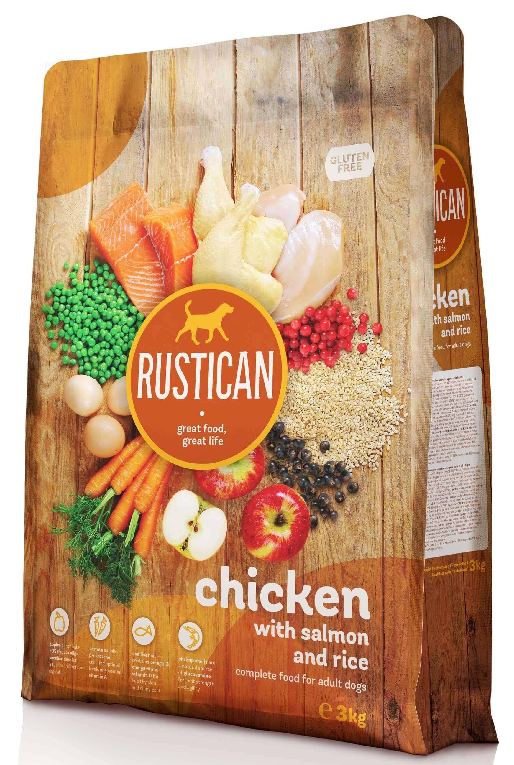RUSTICAN Pui cu Somon şi Orez, fără gluten