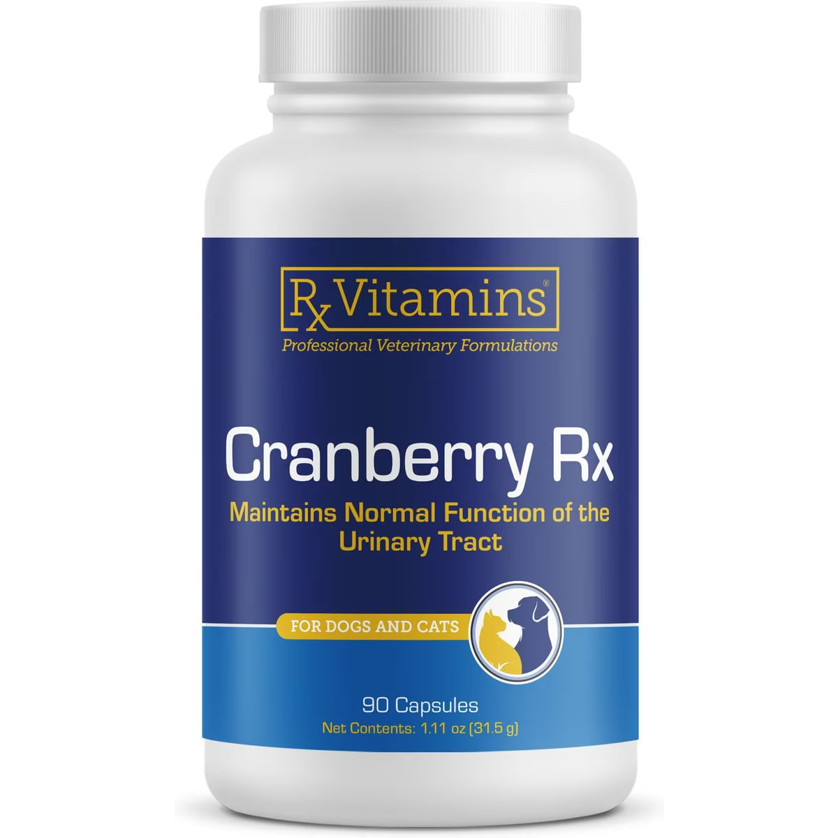 RX VITAMINS Cranberry, supliment sistem urinar câini, capsule RX VITAMINS Cranberry, supliment sistem urinar câini și pisici, flacon, 90 capsule - poza 1