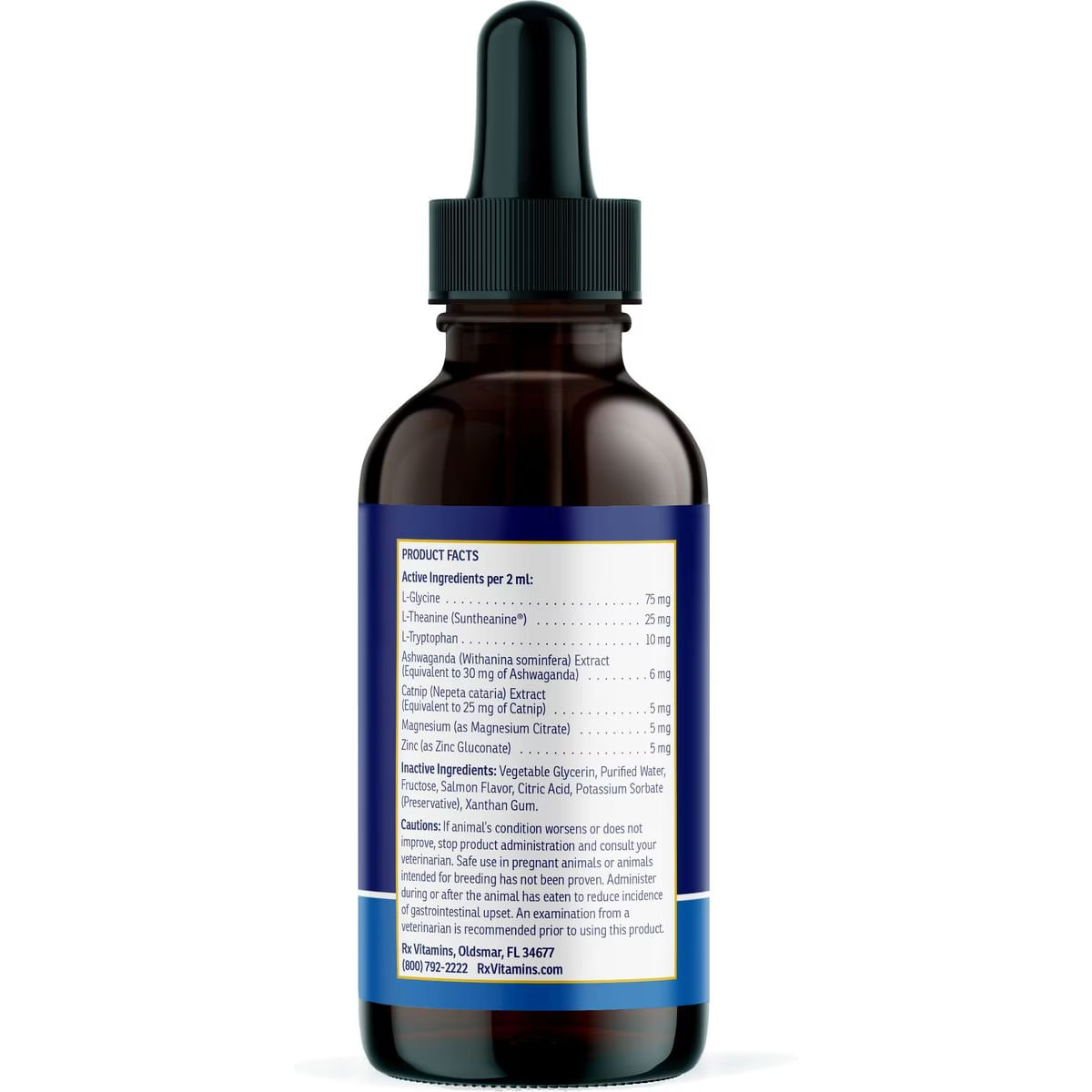 RX VITAMINS Liquid NutriCalm, supliment sistem nervos & calmante câini, suspensie orală RX VITAMINS Liquid NutriCalm, supliment sistem nervos & calmante câini și pisici, flacon, 120ml suspensie orală - poza 3