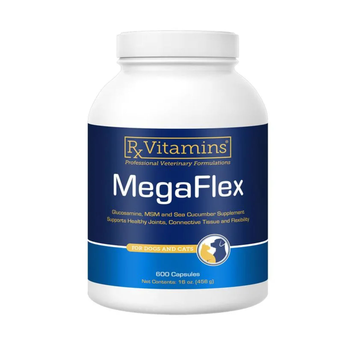 RX VITAMINS MegaFlex, supliment sistem articular câini, pudră RX VITAMINS MegaFlex, supliment sistem articular câini și pisici, flacon, 600mg pudră - poza 1