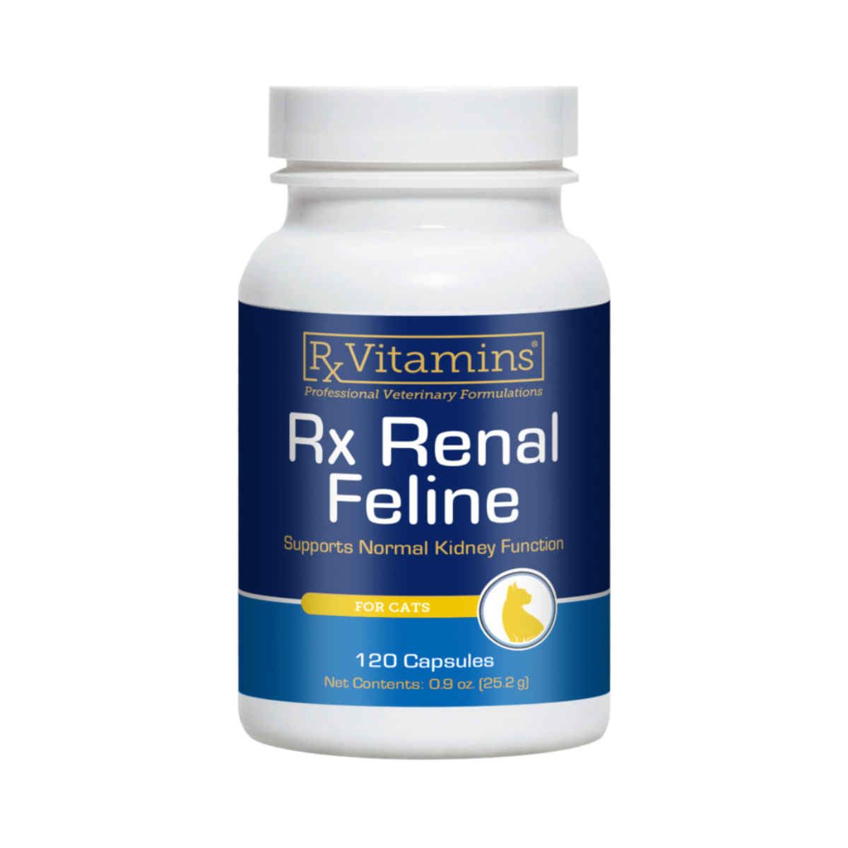 RX VITAMINS Renal Feline, supliment sistem renal câini, capsule RX VITAMINS Renal Feline, supliment sistem renal câini și pisici, flacon, 120 capsule - poza 1