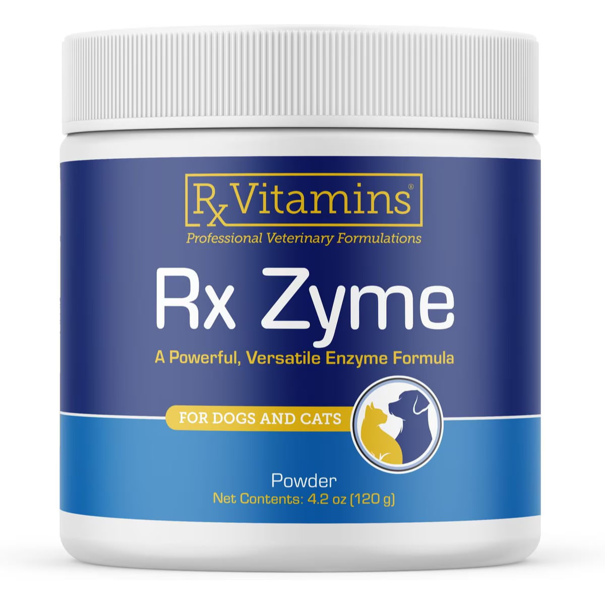 RX VITAMINS Zyme, supliment sistem digestiv câini, pudră RX VITAMINS Zyme, supliment sistem digestiv câini și pisici, flacon, 120g pudră - poza 1