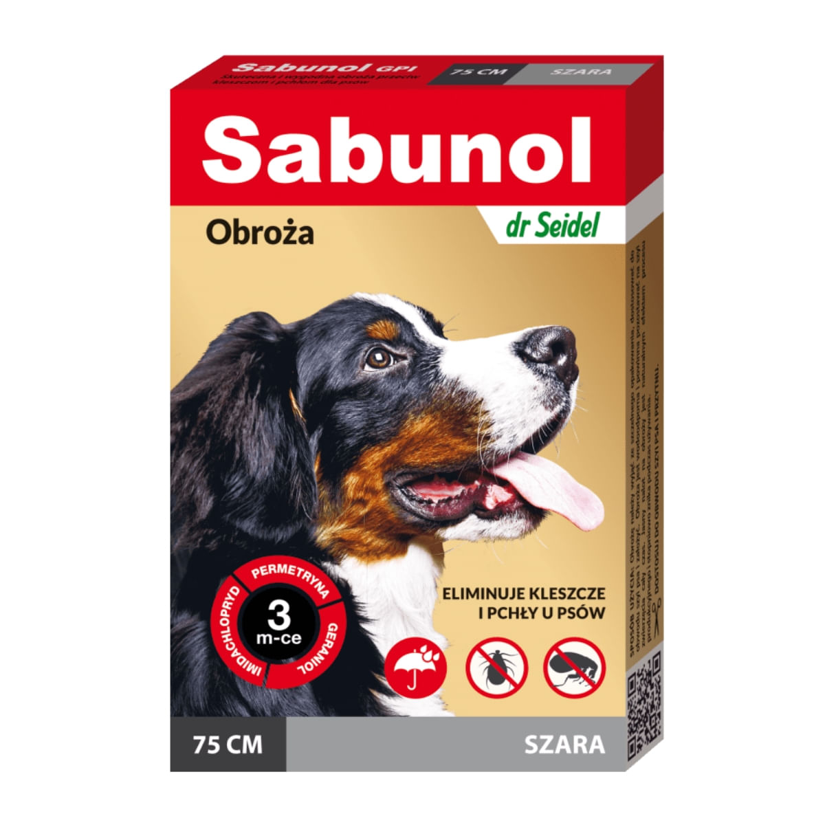 SABUNOL GPI, deparazitare externă câini, zgardă, L-XL(25 - 50kg), 75 cm, gri, 1buc - poza 2