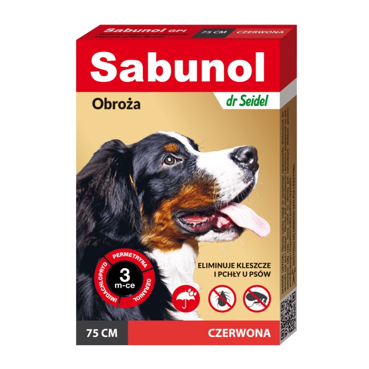 SABUNOL GPI, deparazitare externă câini, zgardă, L-XL(25 - 50kg), 75 cm, roșu, 3 luni x 1buc - poza 1