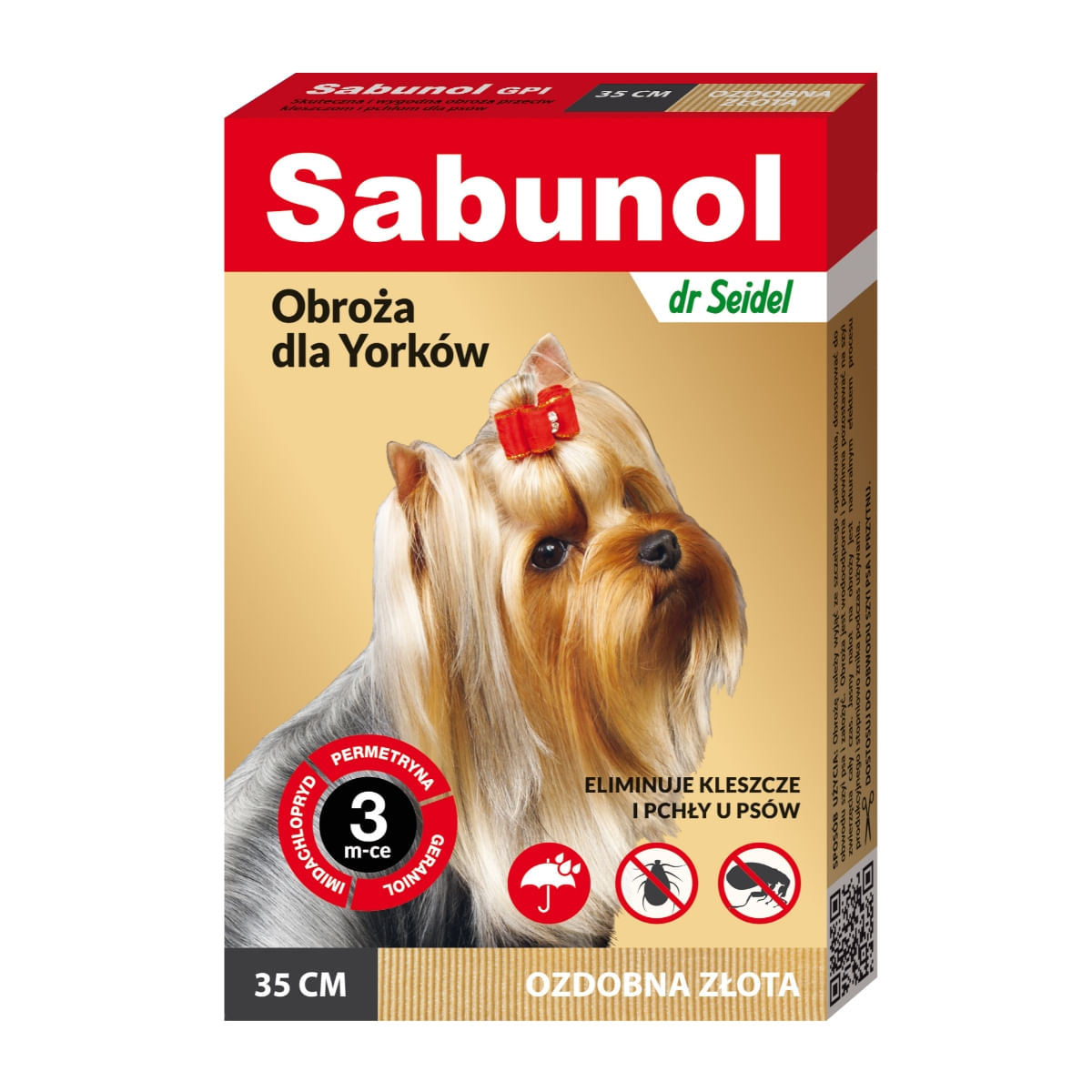 SABUNOL GPI, deparazitare externă câini, zgardă, XS-S(2 - 10kg), 35 cm, auriu, 1buc - poza 1