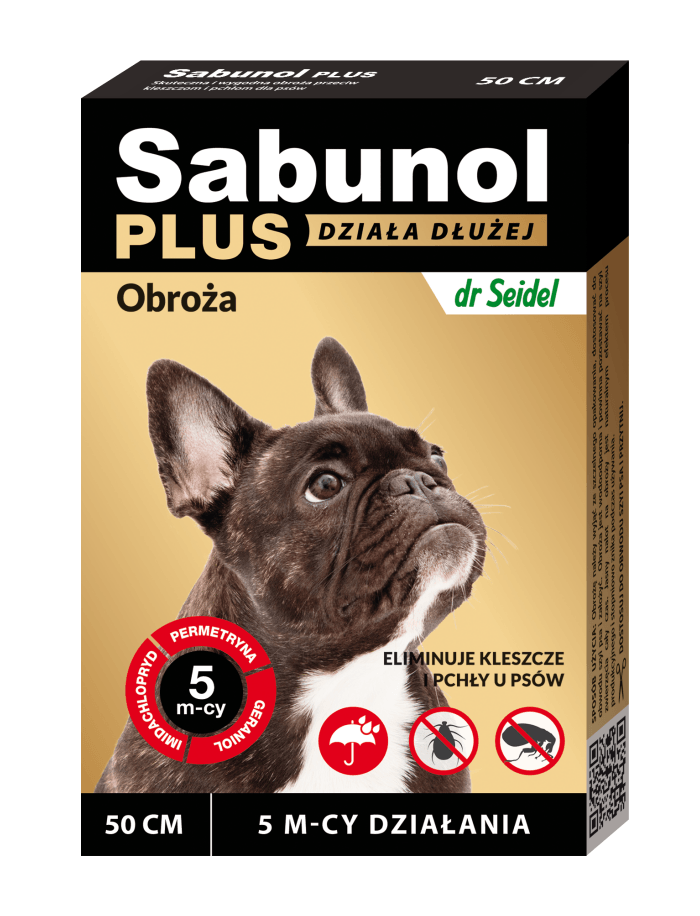 SABUNOL PLUS, deparazitare externă câini, zgardă, M(10 - 25kg), 50 cm, maro, 1buc - poza 2
