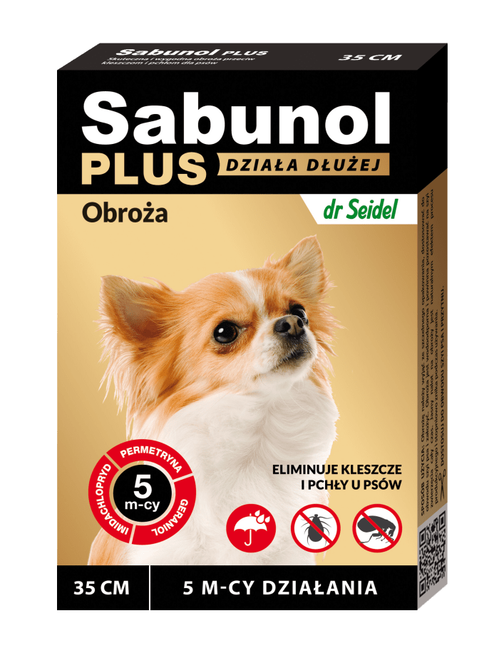 SABUNOL PLUS, deparazitare externă câini, zgardă, XS-S(2 - 10kg), 35 cm, maro, 1buc - poza 2