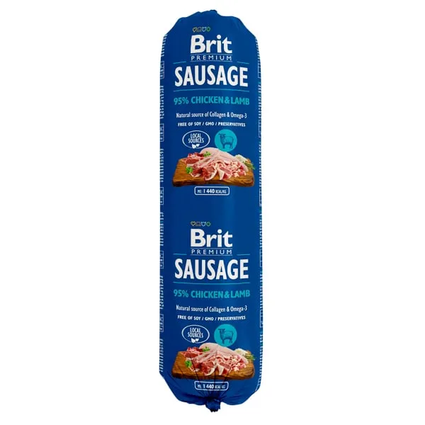Salam pentru caini Brit cu pui miel 800 gr