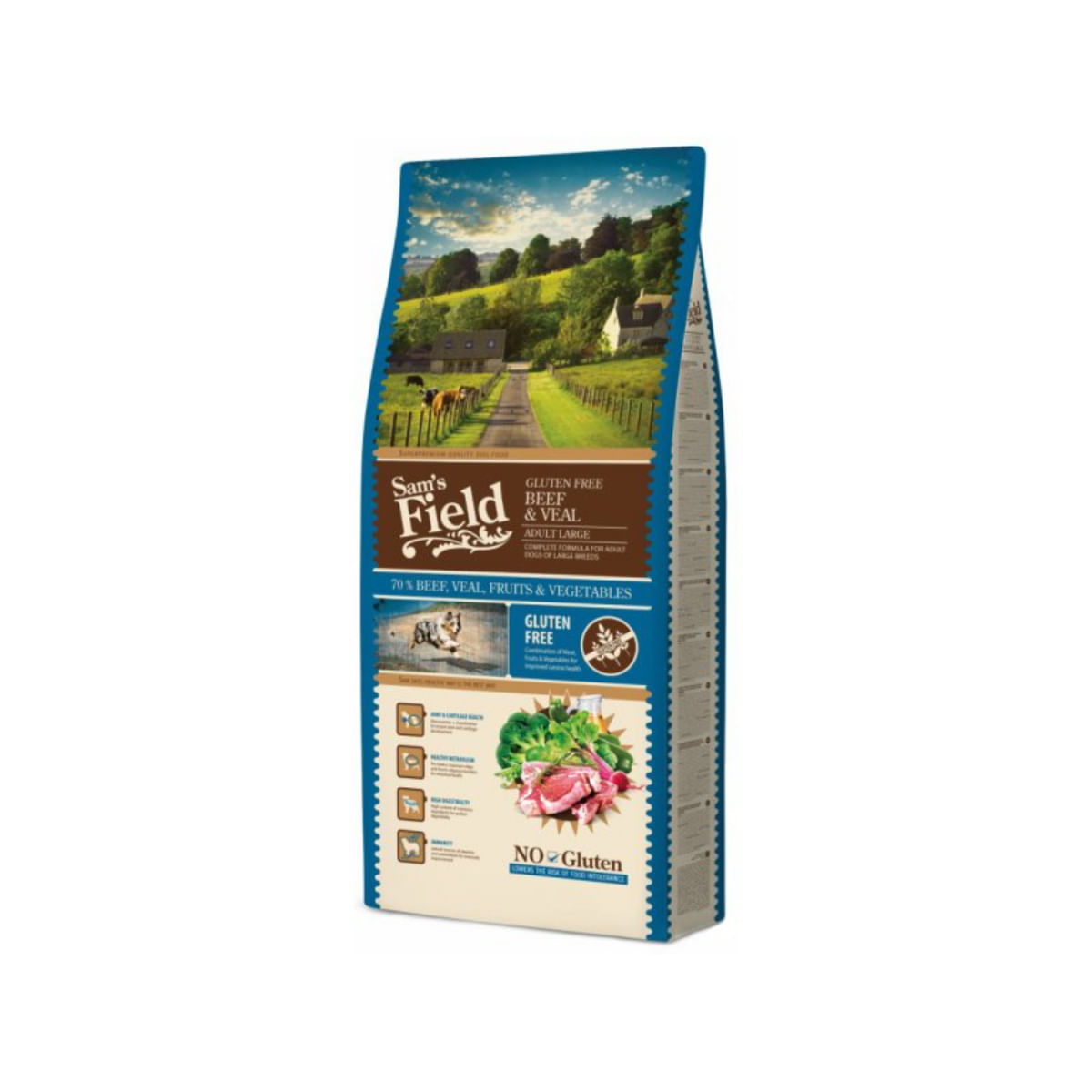 SAM'S FIELD Adult Large, L-XL, Vită și Vițel, hrană uscată câini, 13kg - poza 1