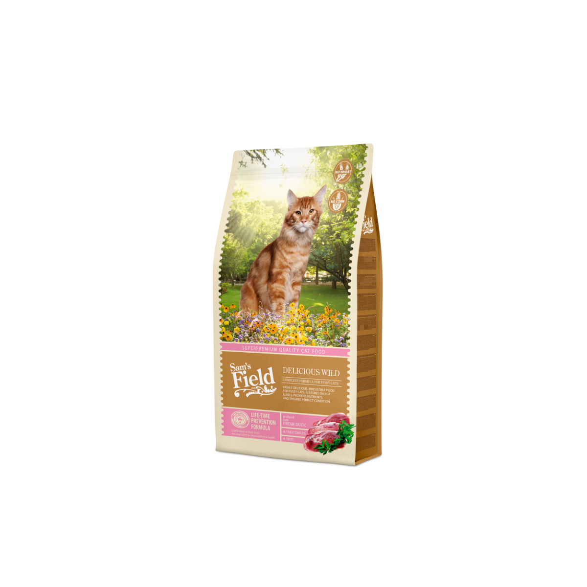 SAM'S FIELD Delicious Wild, Rață, hrană uscată pisici, 7.5kg - poza 1