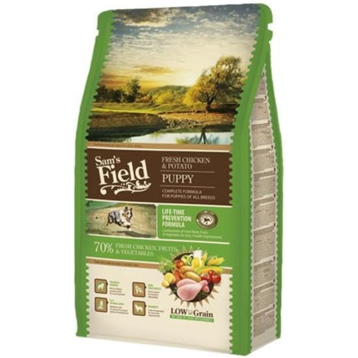SAM'S FIELD Fresh Puppy, XS-XL, Pui și Cartofi, hrană uscată conținut redus cereale câini junior, 2.5kg - poza 1