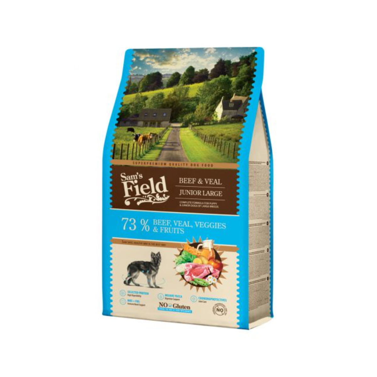 SAM'S FIELD Junior, XS-XL, Vită și Vițel, hrană uscată câini junior, 13kg - poza 1