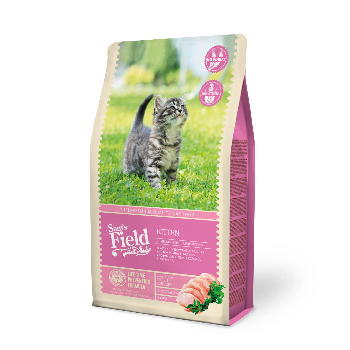 SAM'S FIELD Kitten, Pui, hrană uscată pisici junior, 2.5kg - poza 1